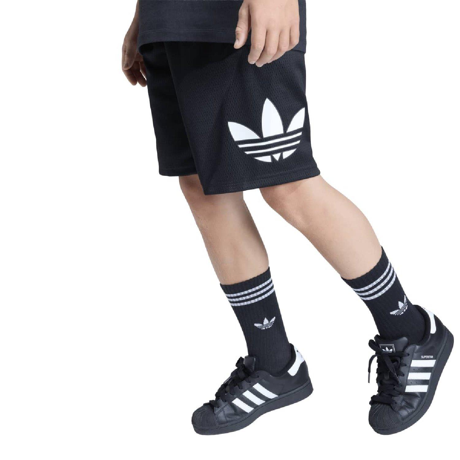 black - adidas Originals - adidas Originals Loose Mesh Shorts - 5