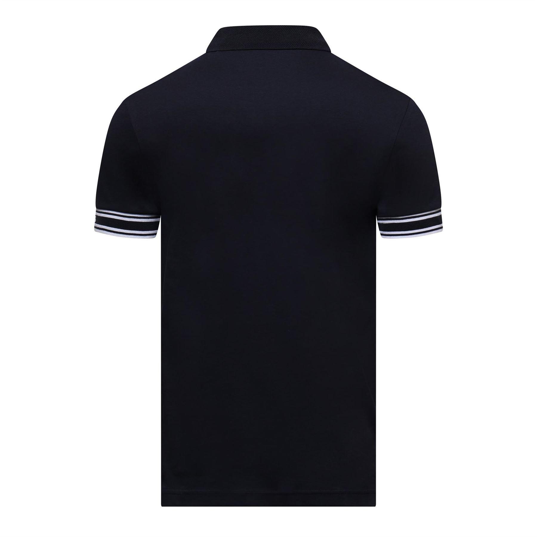 Dark Blue - Boss - Zone Stripe Cuff Polo Shirt - 2