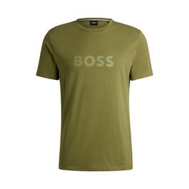 Boss Logo Print Beach T-Shirt