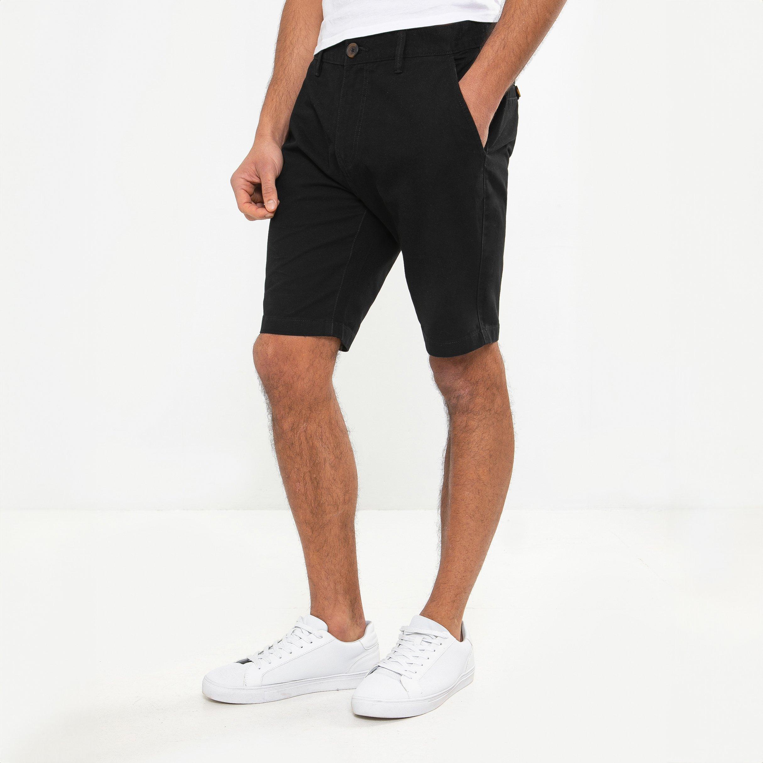 Black - Threadbare - Cotton Chino Shorts - 1
