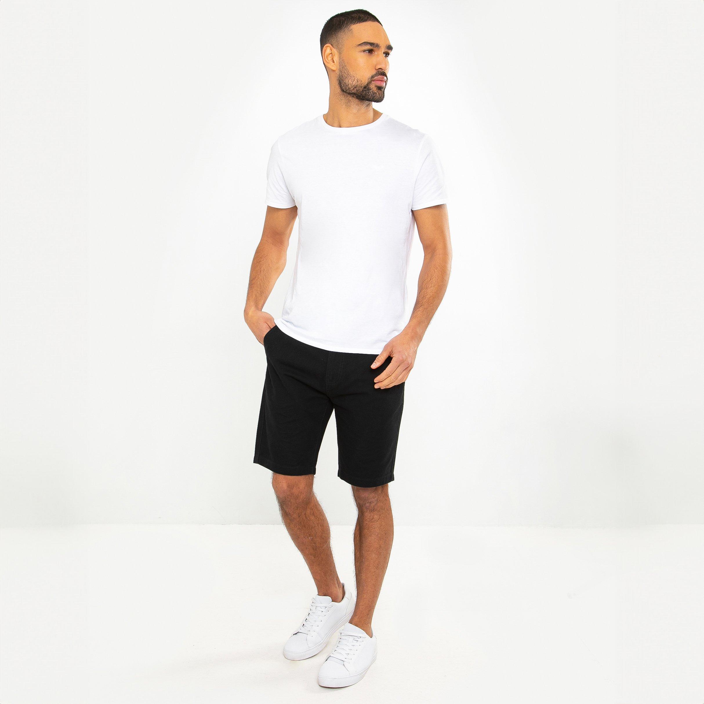 Black - Threadbare - Cotton Chino Shorts - 3