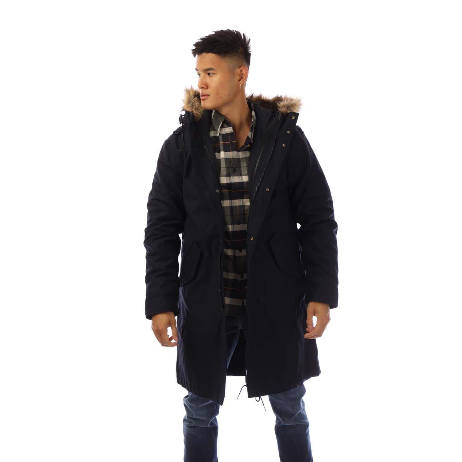 Navy - Fred Perry - Zip-In Liner Parka Jacket - 1