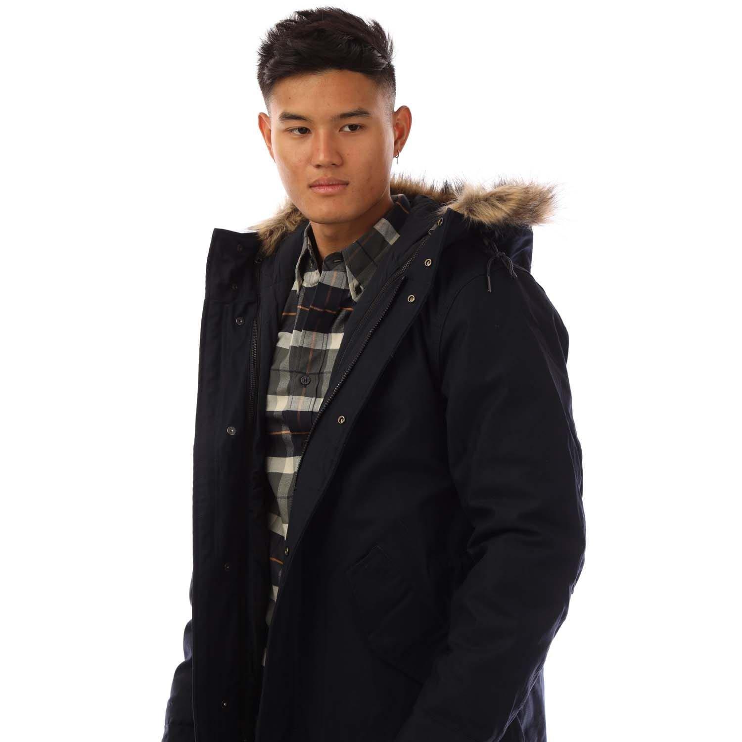 Navy - Fred Perry - Zip-In Liner Parka Jacket - 3