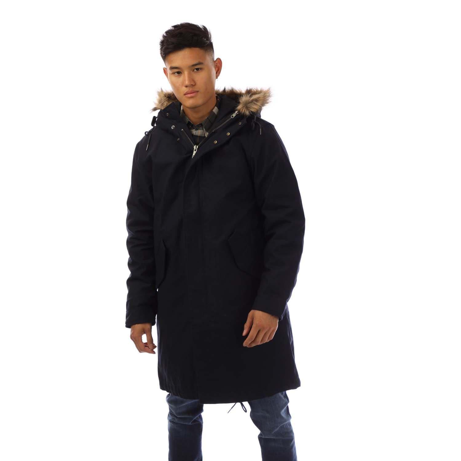 Navy - Fred Perry - Zip-In Liner Parka Jacket - 4