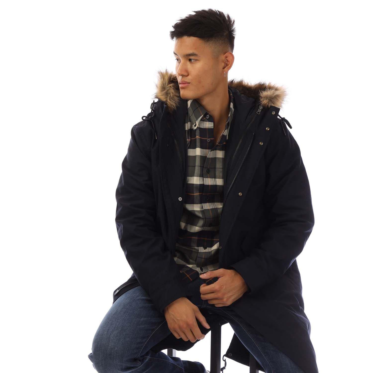 Navy - Fred Perry - Zip-In Liner Parka Jacket - 6