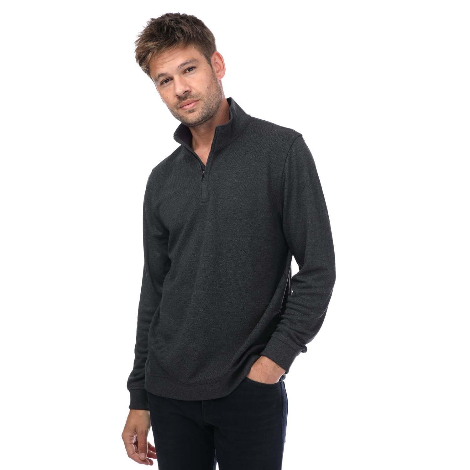 Charcoal - Ted Baker - Bits Textured Funnel Neck Sweater - 1