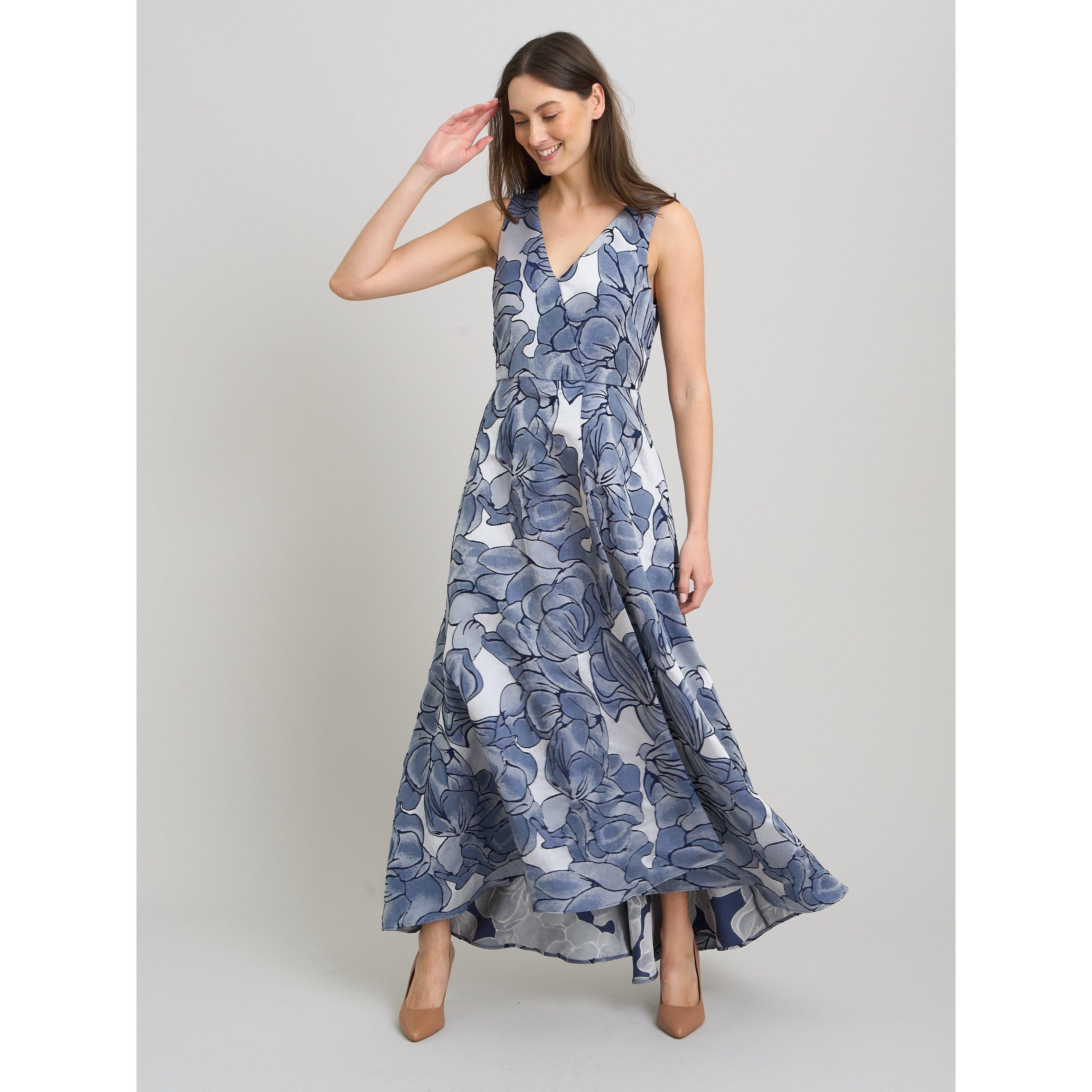 Blue - Gina Bacconi - Montana Jacquard Dress - 4