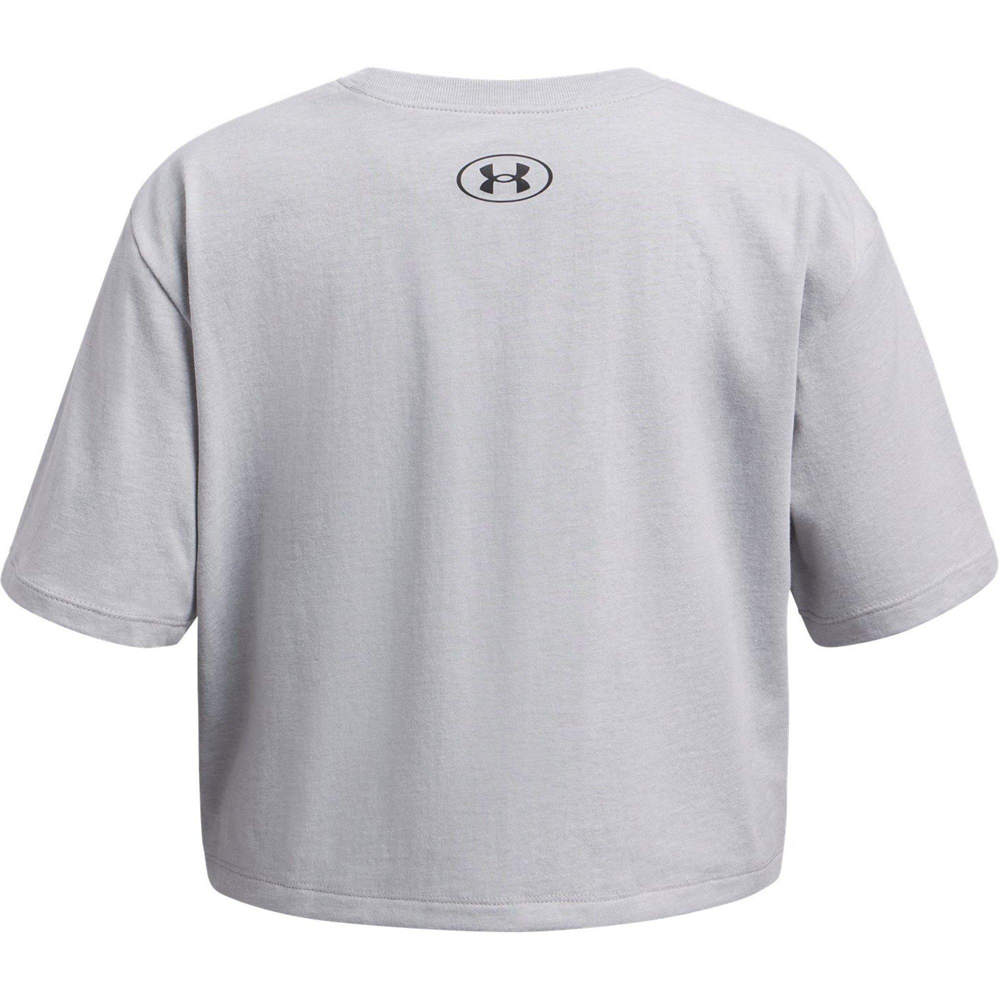Gray - Under Armour - Kids' Rival Short-Sleeve Oversized T-Shirt - 2