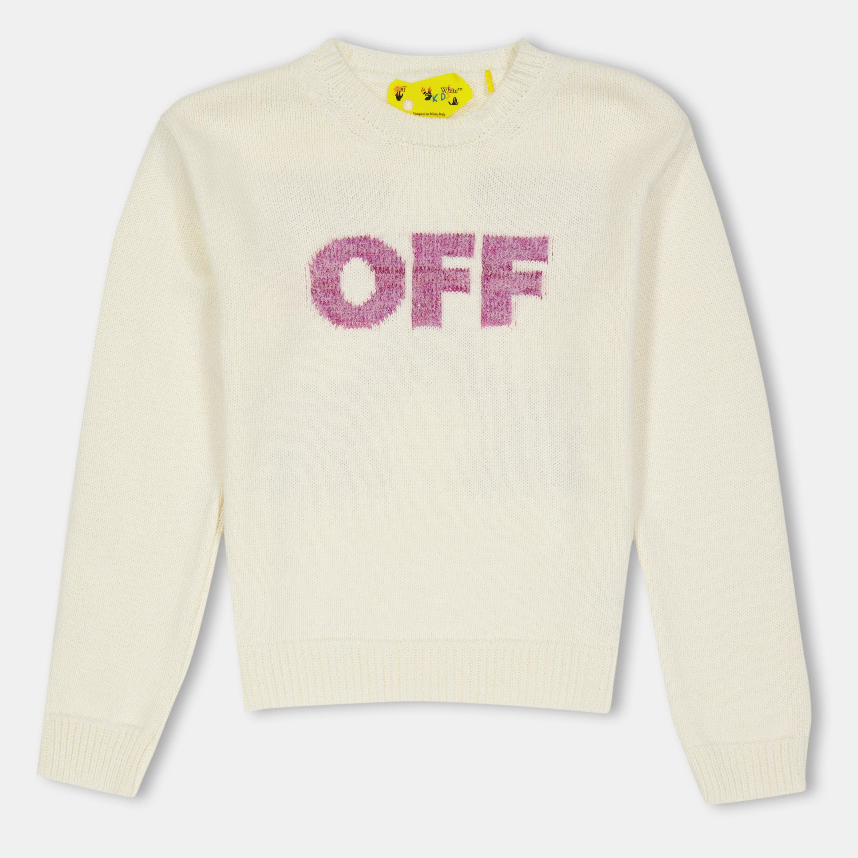 Cream Pnk 033C - Off White - Kids' Logo Soft Knitted Top - 1