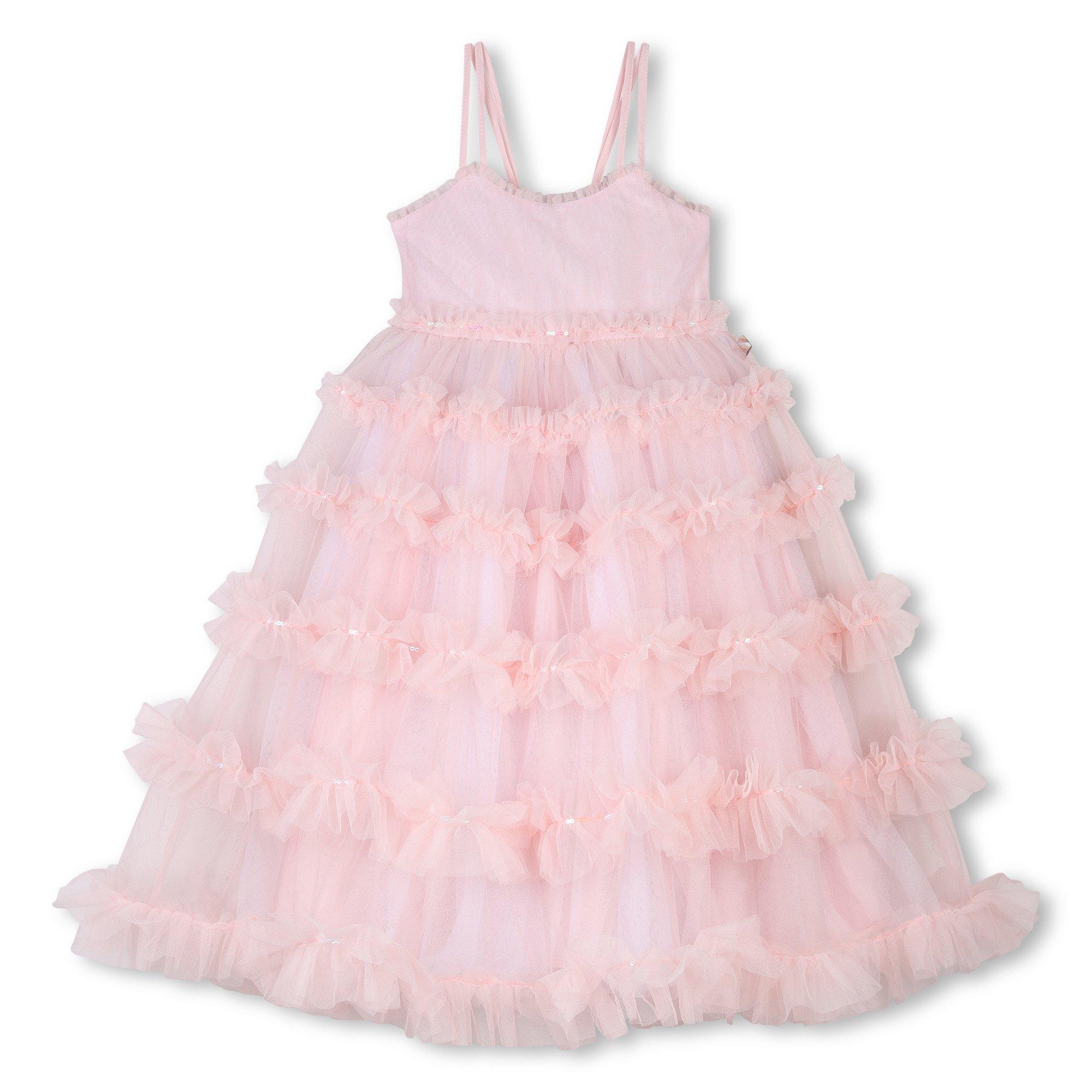 Pale Pink 45X - Billieblush - Kids' Ruffle Tulle Tiered Maxi Dress - 1