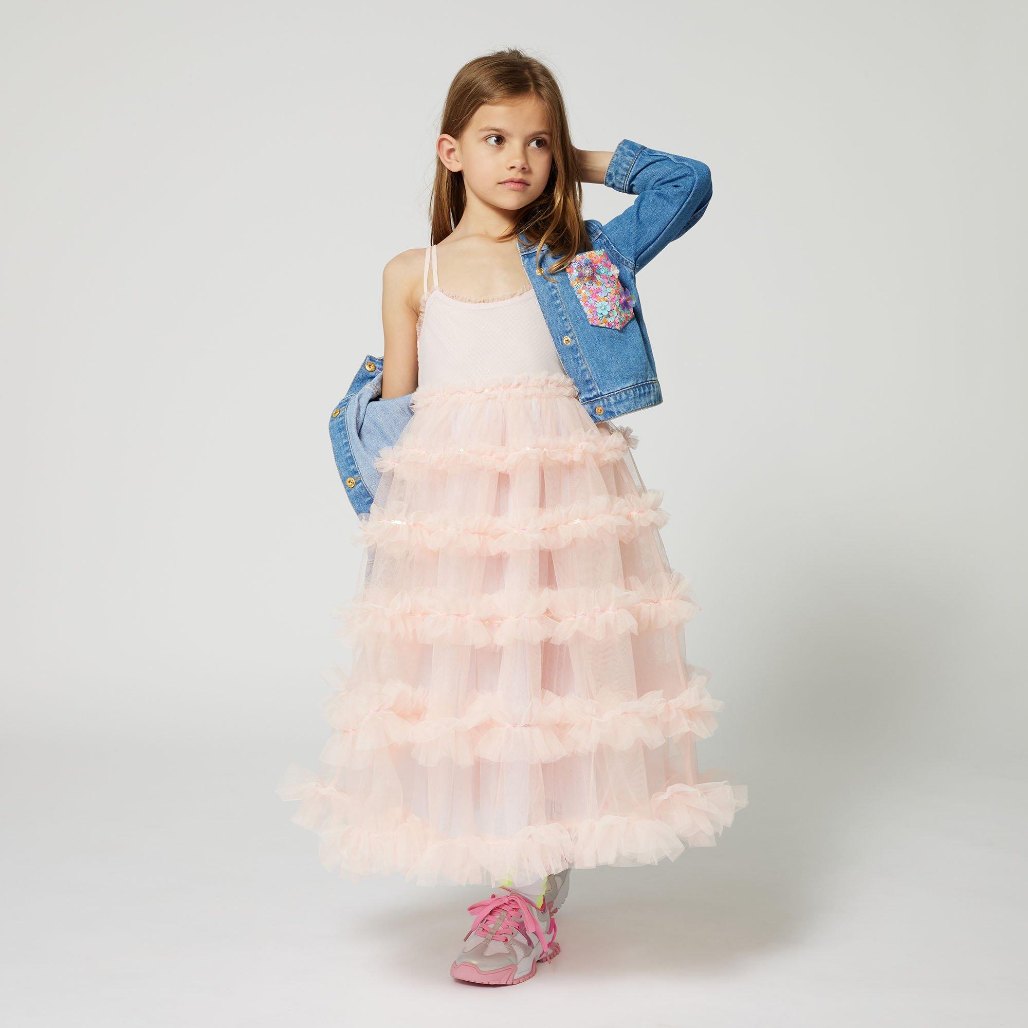 Pale Pink 45X - Billieblush - Kids' Ruffle Tulle Maxi Dress - 3