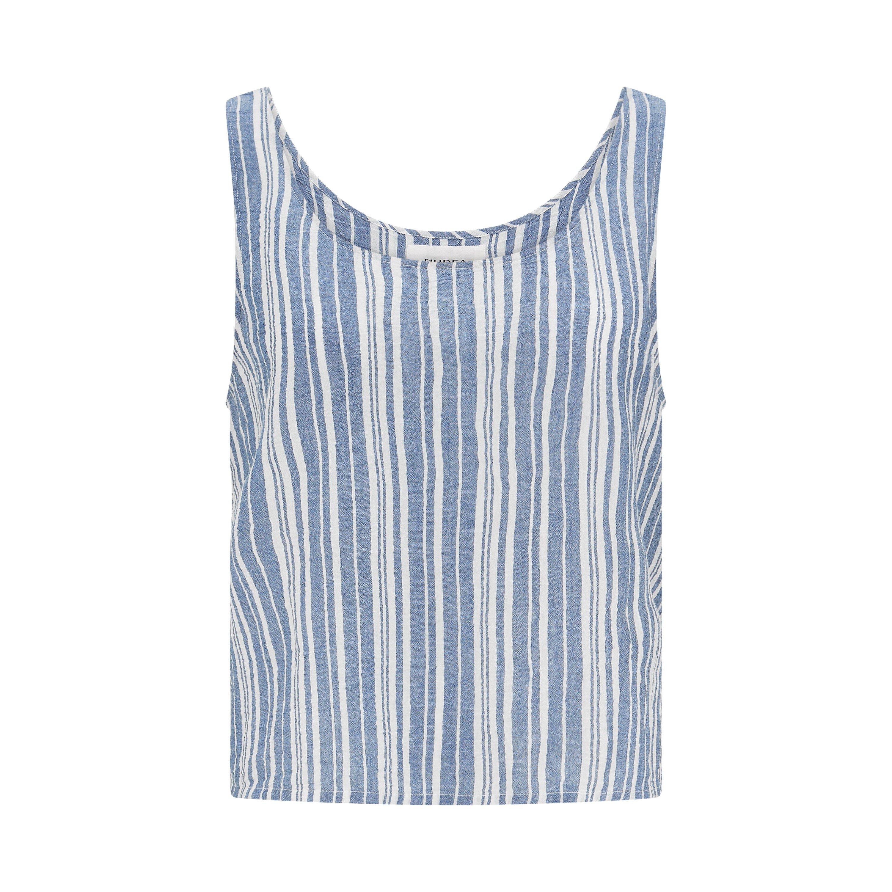 Nudea TANK ORGANIC COTTON GAUZE - White/Navy - M