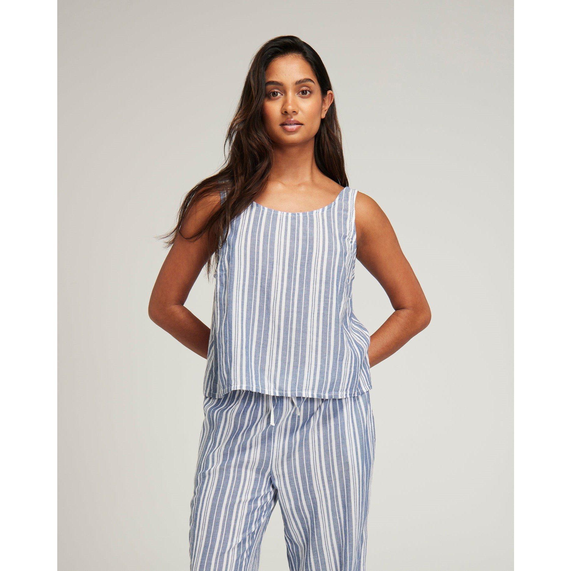 White/Navy - Nudea - TANK ORGANIC COTTON GAUZE - 5