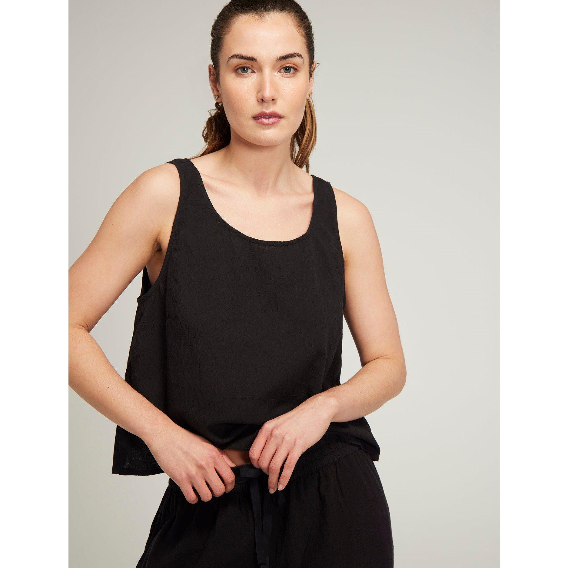 Black - Nudea - TANK ORGANIC COTTON GAUZE - 4