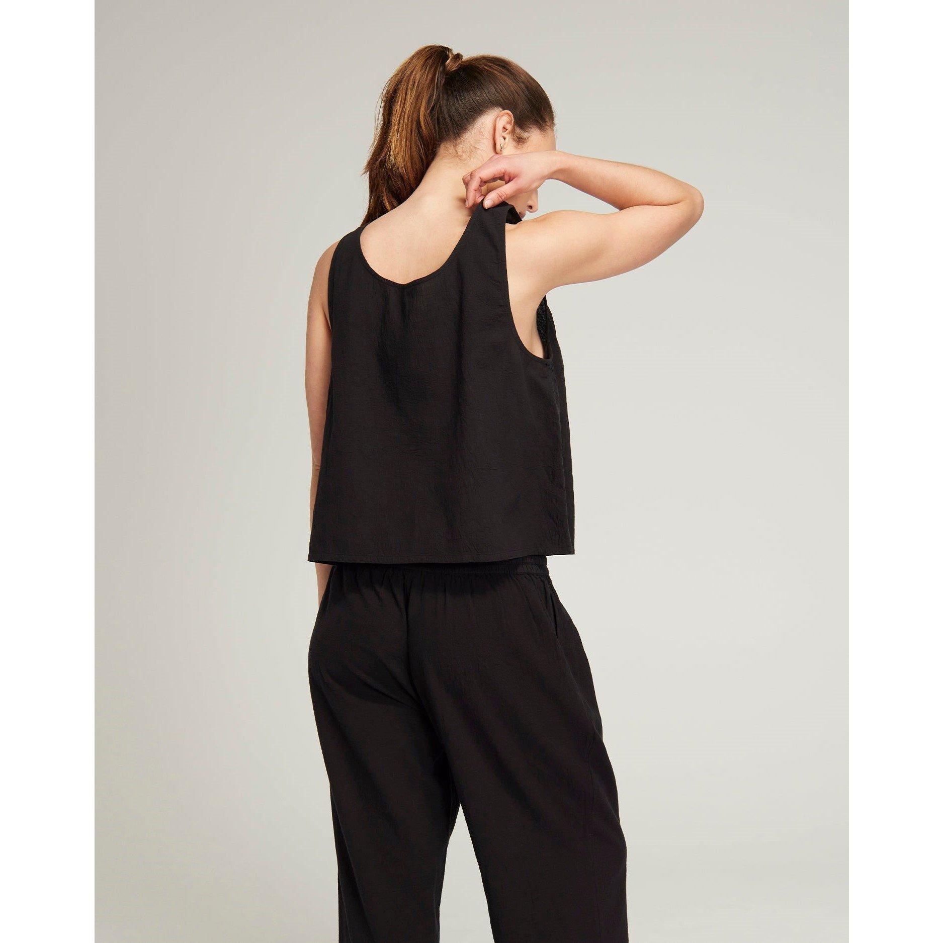Black - Nudea - TANK ORGANIC COTTON GAUZE - 5
