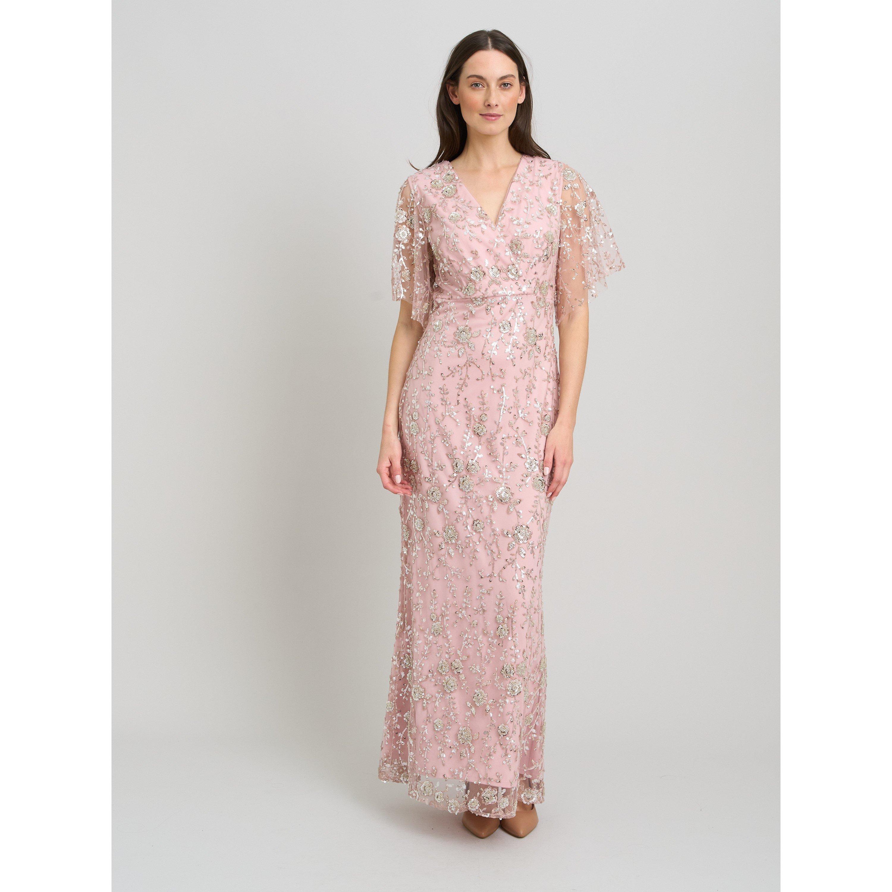 Gina Bacconi Women's Myla Beaded Maxi Dress - Blush - 20
