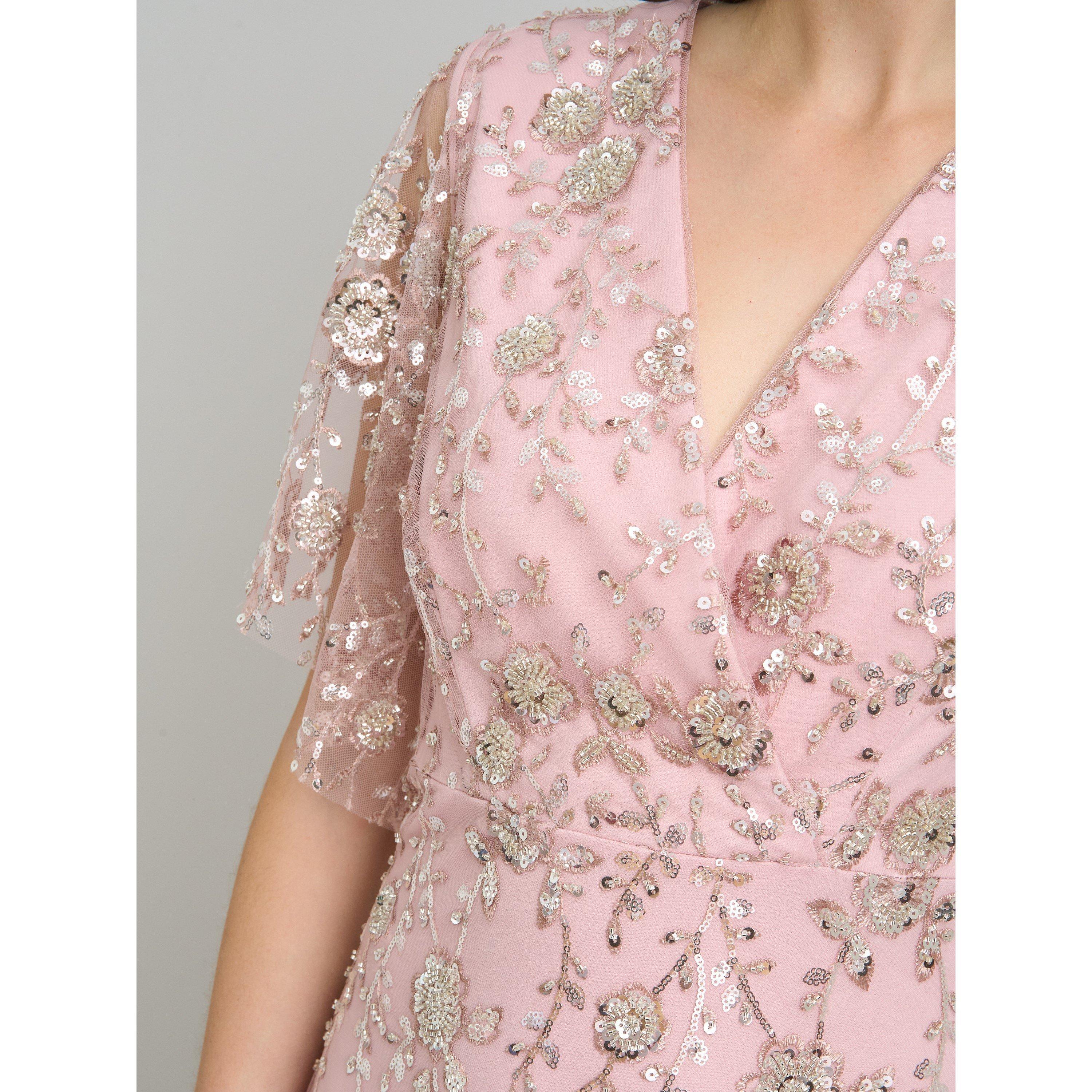 Blush - Gina Bacconi - Myla Beaded Maxi Dress - 6