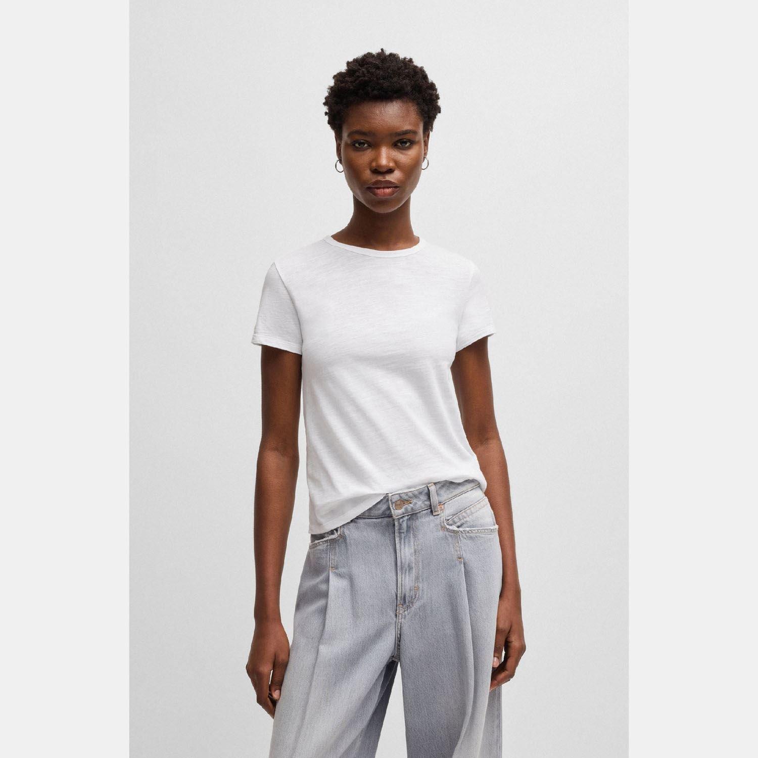 White - Boss - C Elsa Regular-Fit T-Shirt in Slub Cotton - 2