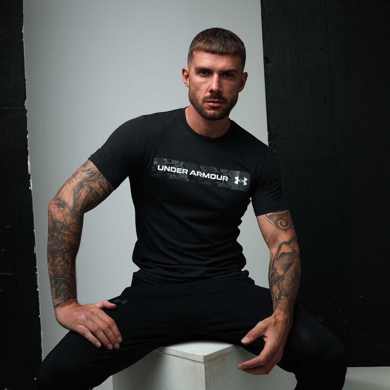 Black - Under Armour - Camo Chest Stripe Short Sleeve - 6