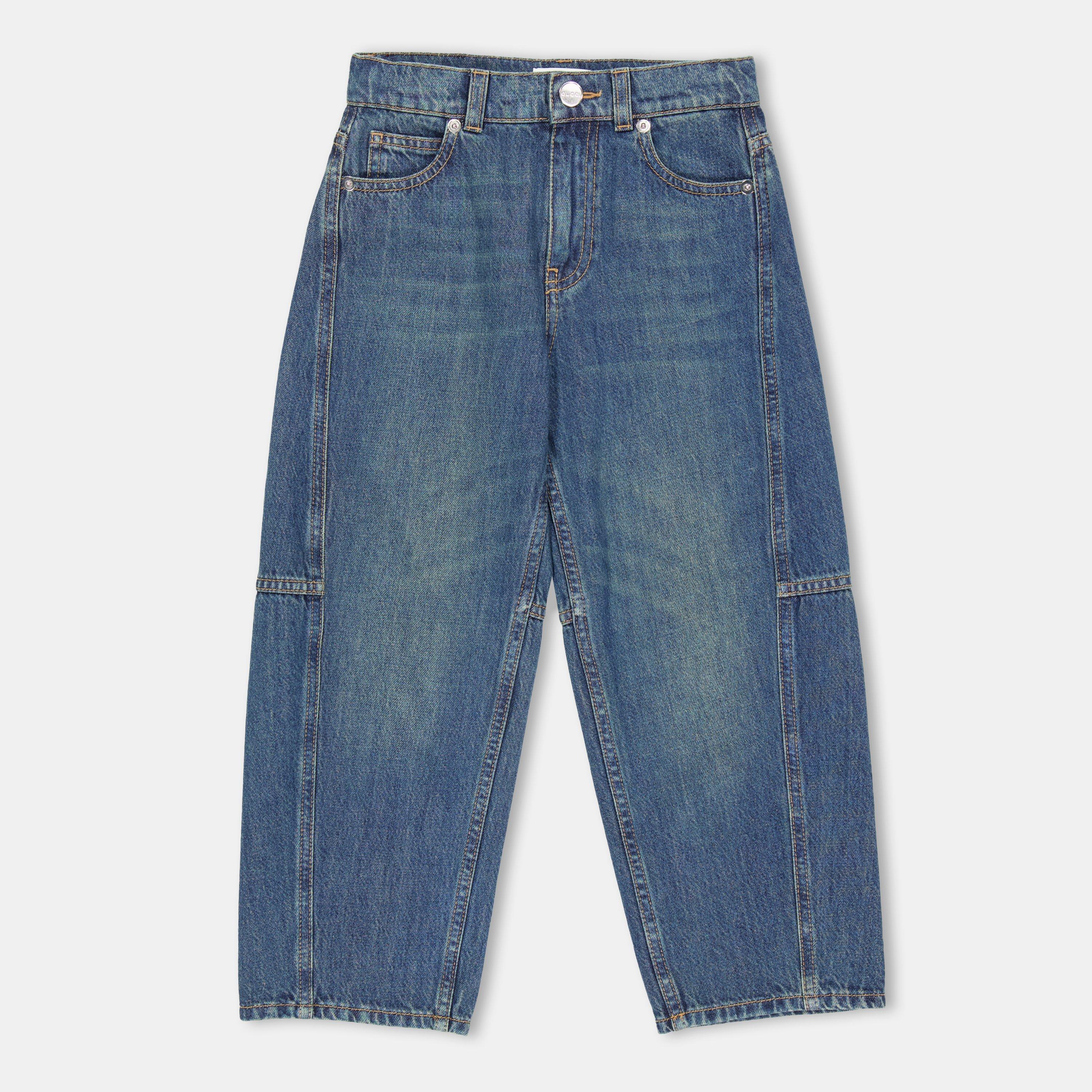 Blue 4100 - Gucci - Kids' Balloon Relaxed Fit Wide Leg Jeans - 1