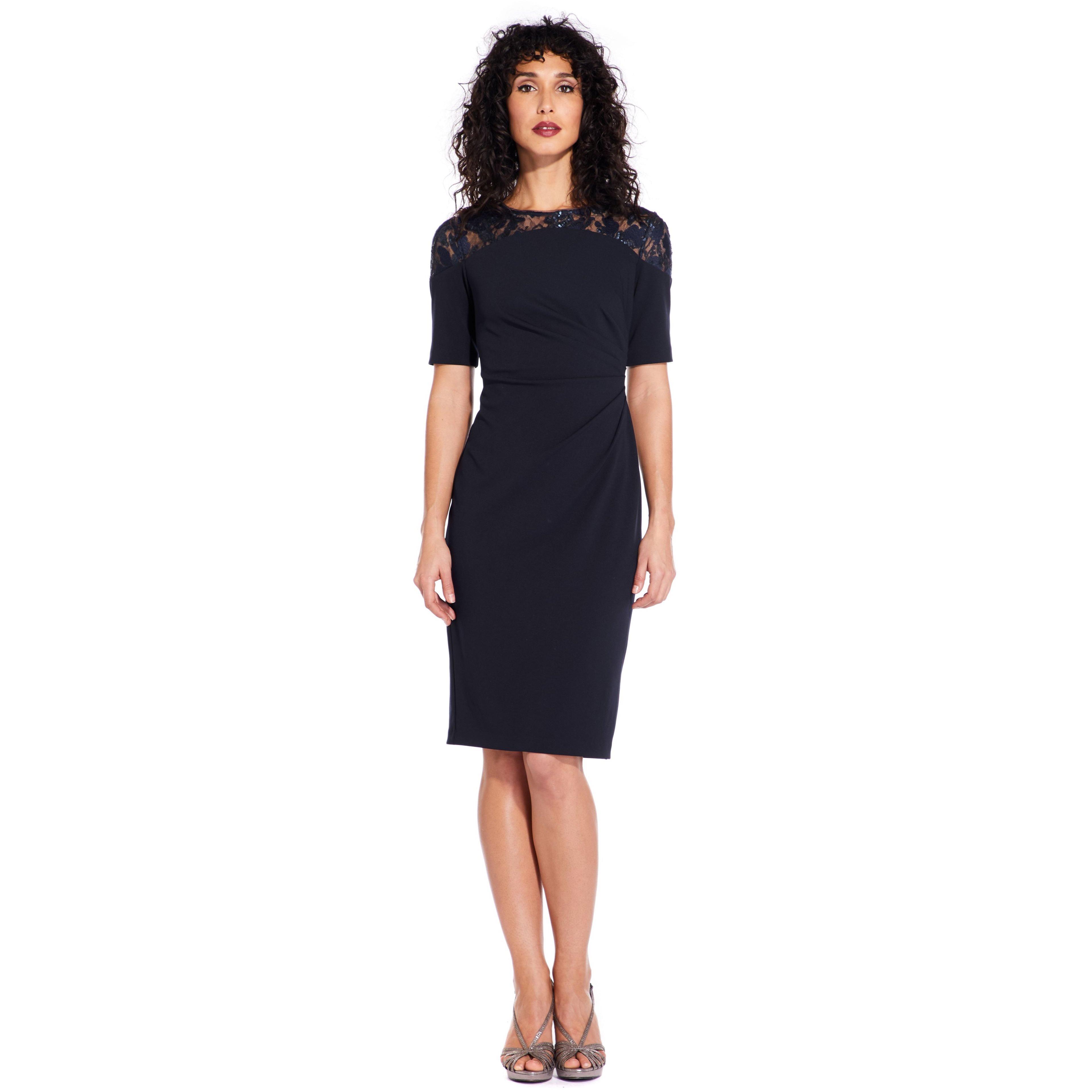 Midnight - Adrianna Papell - Crepe Short Dress - 2