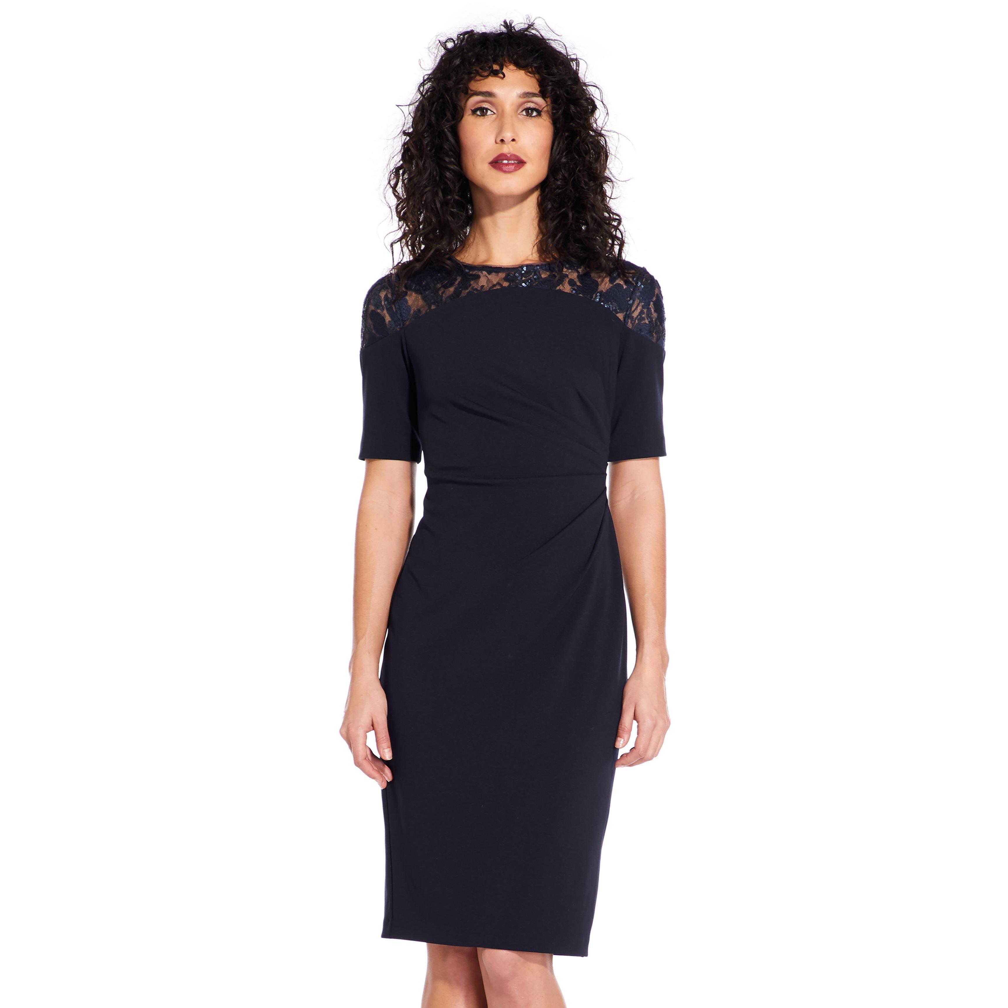 Midnight - Adrianna Papell - Crepe Short Dress - 4