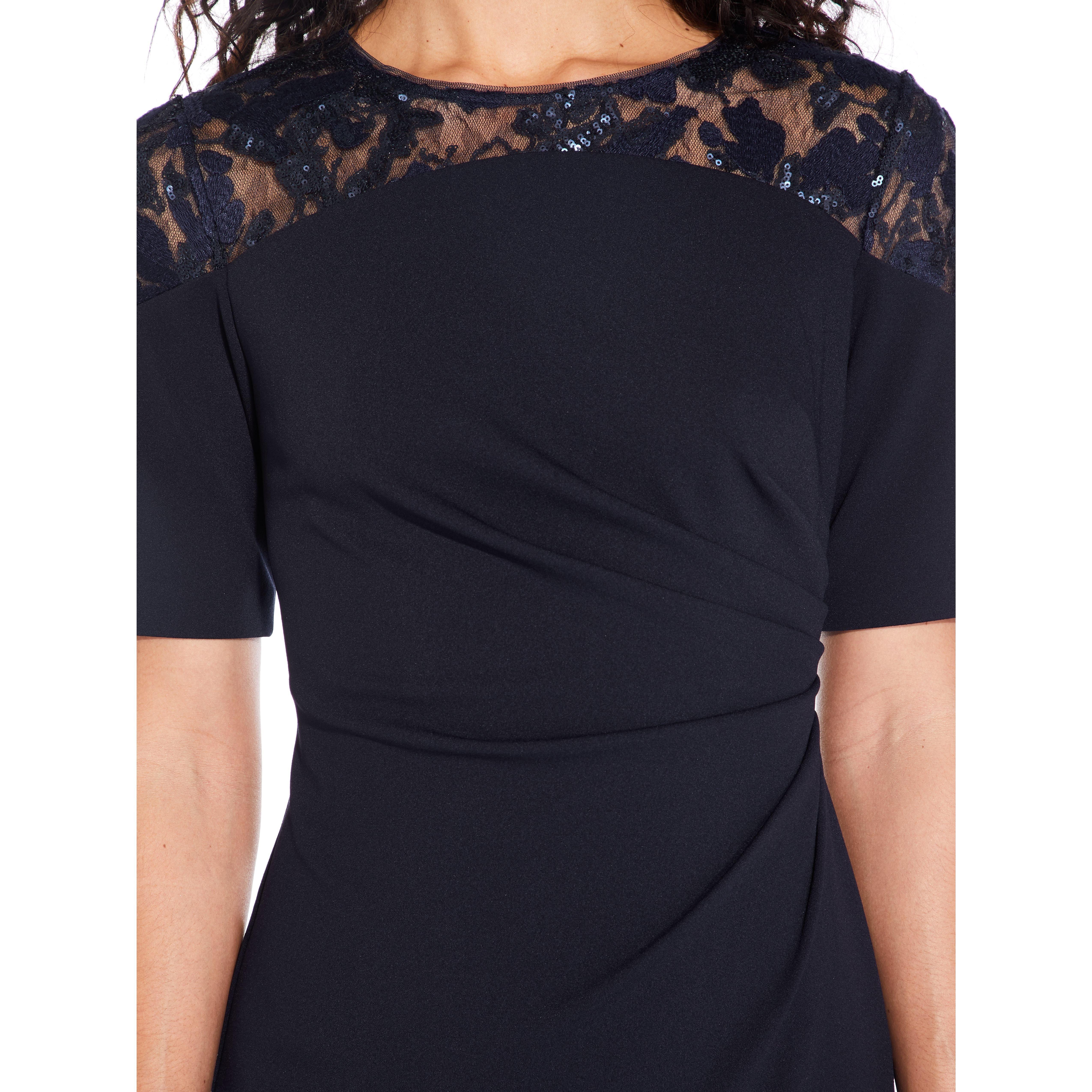 Midnight - Adrianna Papell - Crepe Short Dress - 5