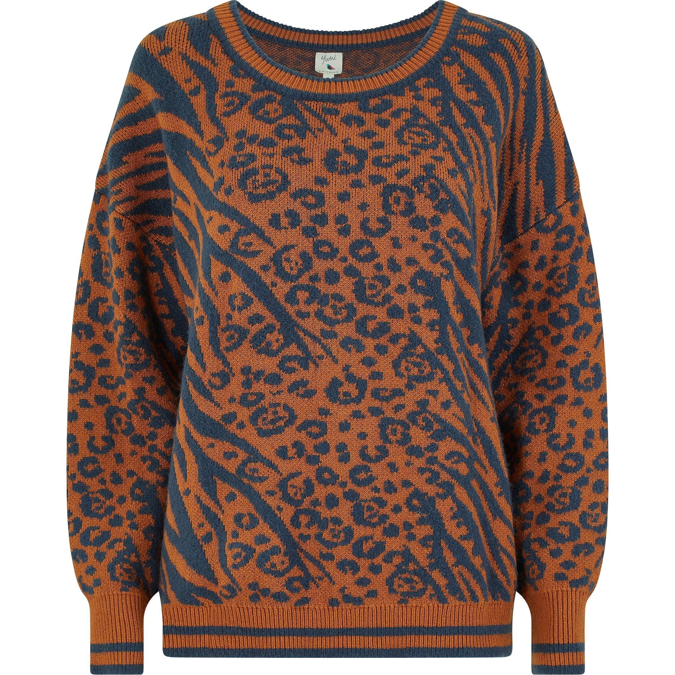 Rust - Yumi - Brown Animal and Zebra Print Jumper - 4