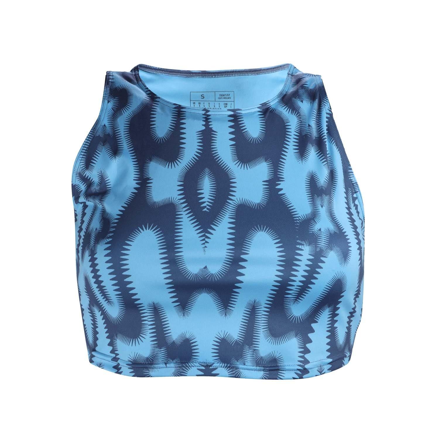 Blue - adidas - Yoga Studio Printed Tank Top - 1