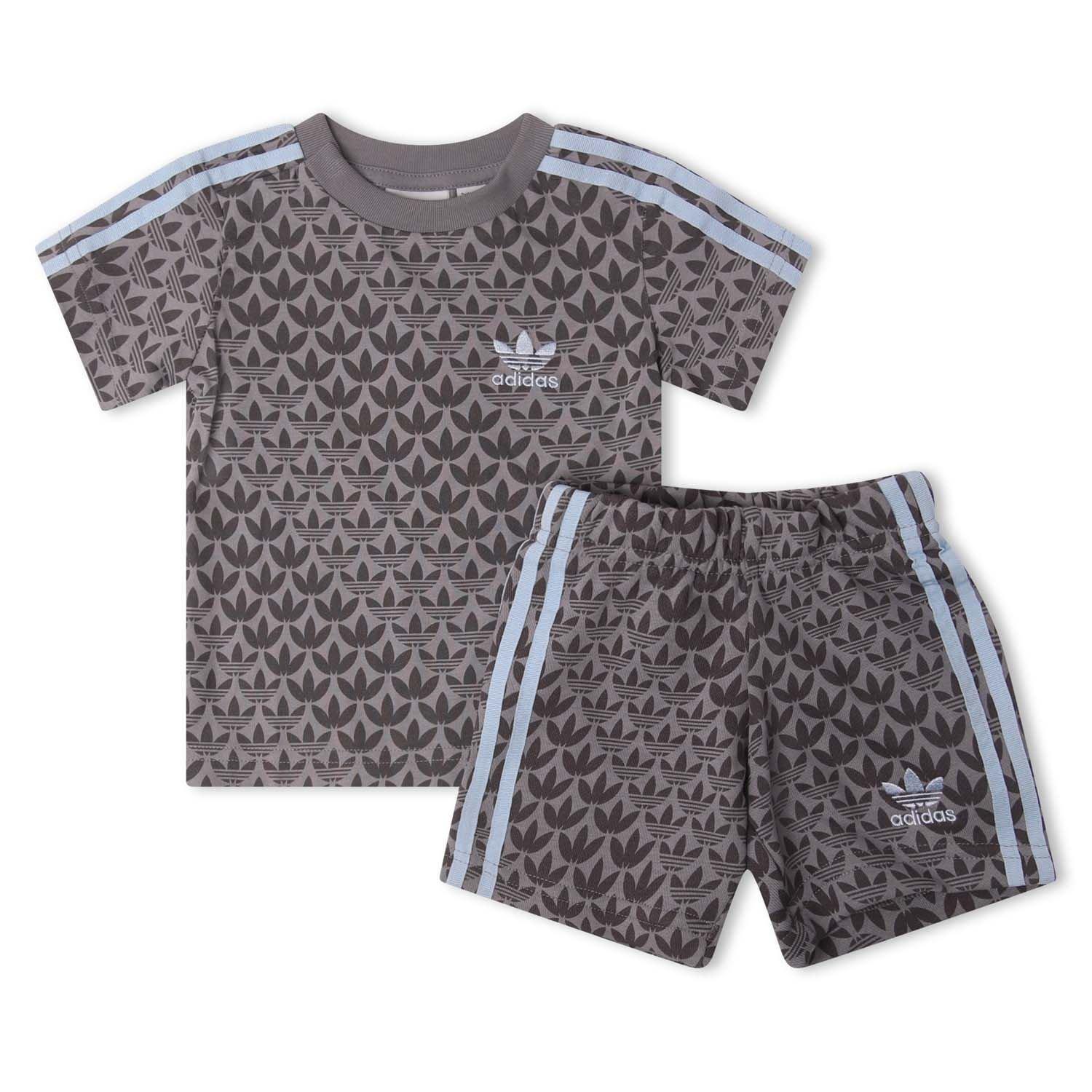Grey - adidas Originals - T-Shirt and Short Set - 1