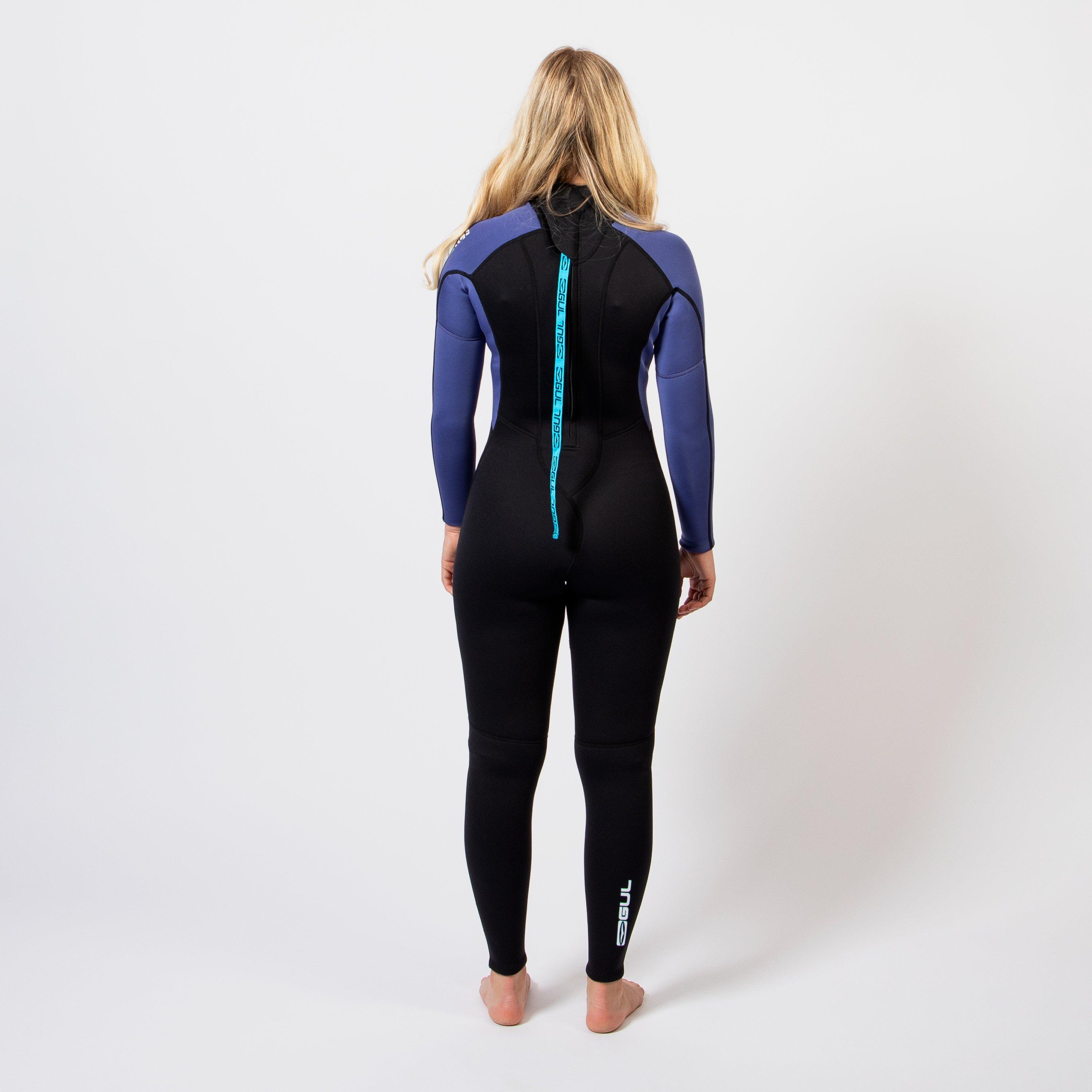 Black/Blue - Gul - G-FORCE 32 NATUR WOMENS FLATLOCK FULL WETSUIT - 2