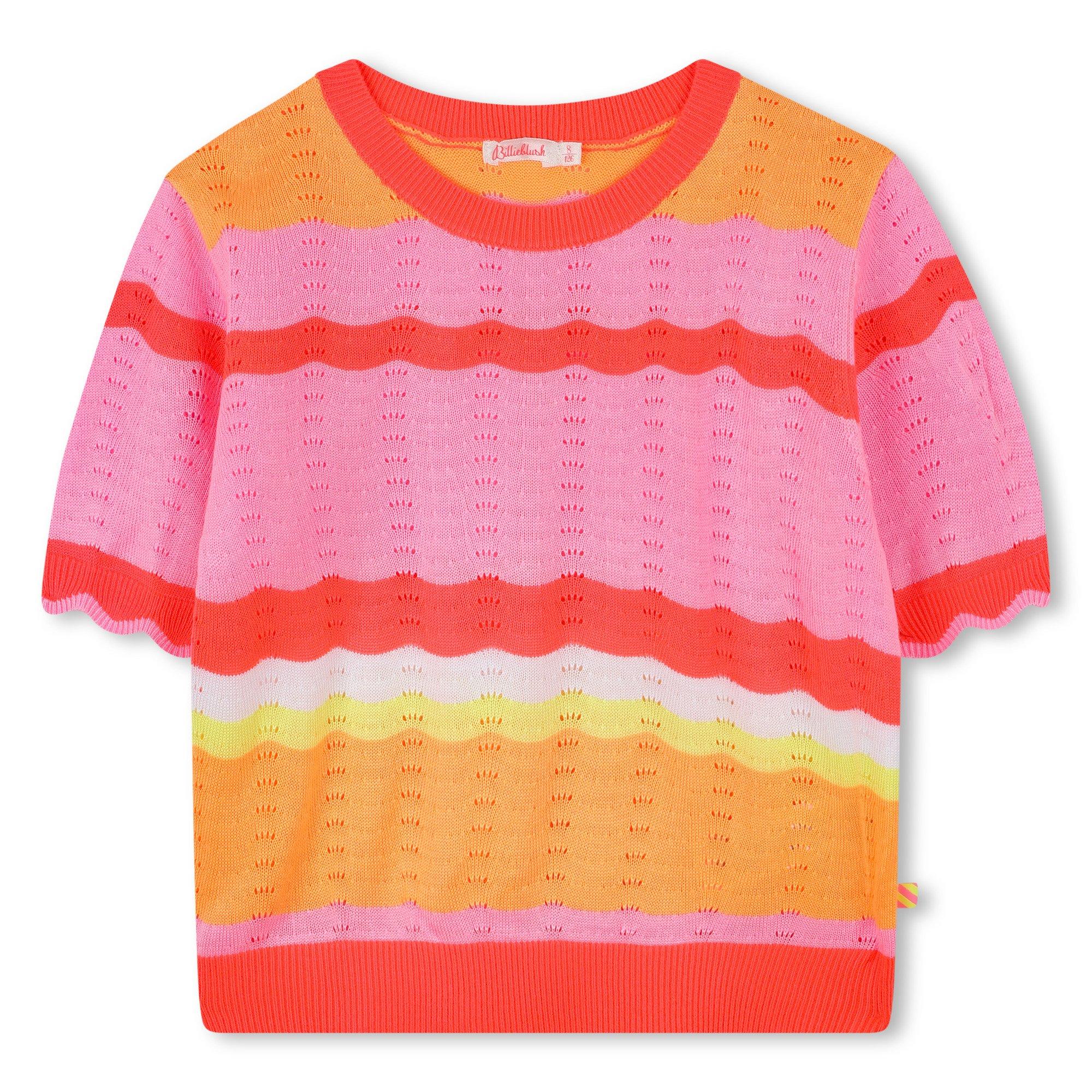 Coral Strpe 41D - Billieblush - Kids' Striped Knitted Top - 1