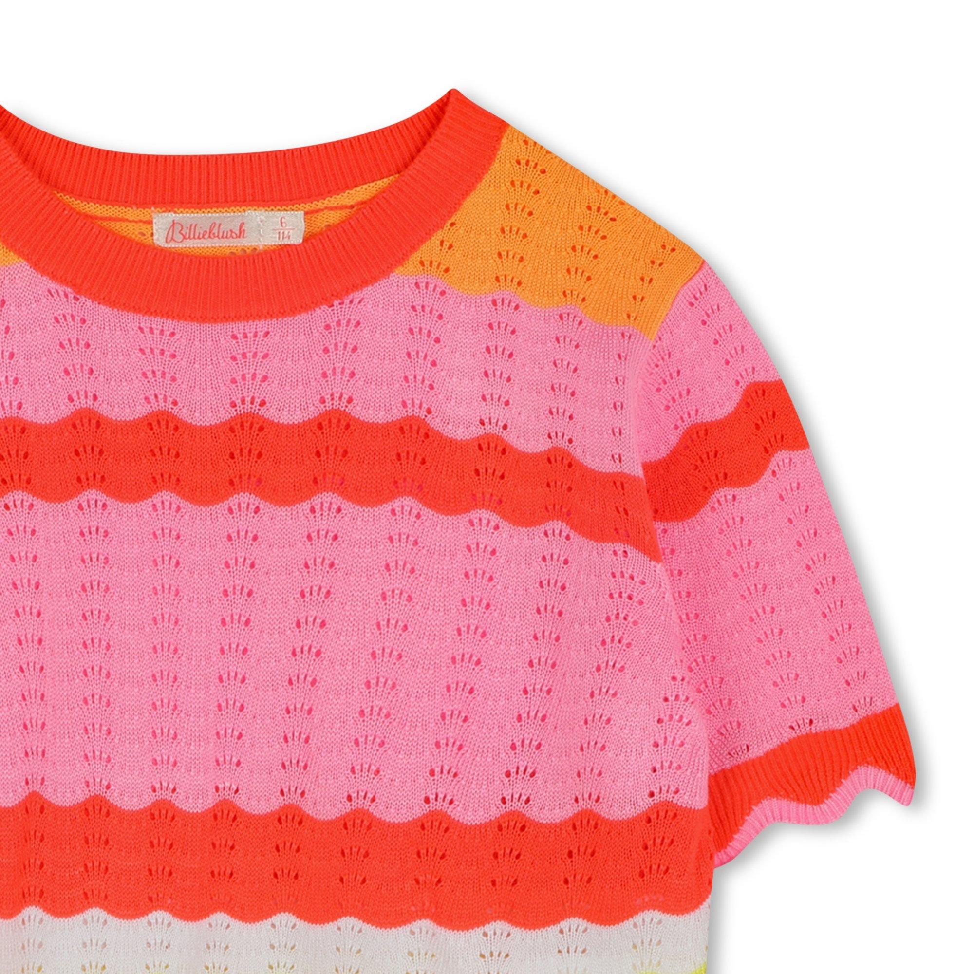 Coral Strpe 41D - Billieblush - Kids' Striped Knitted Top - 3