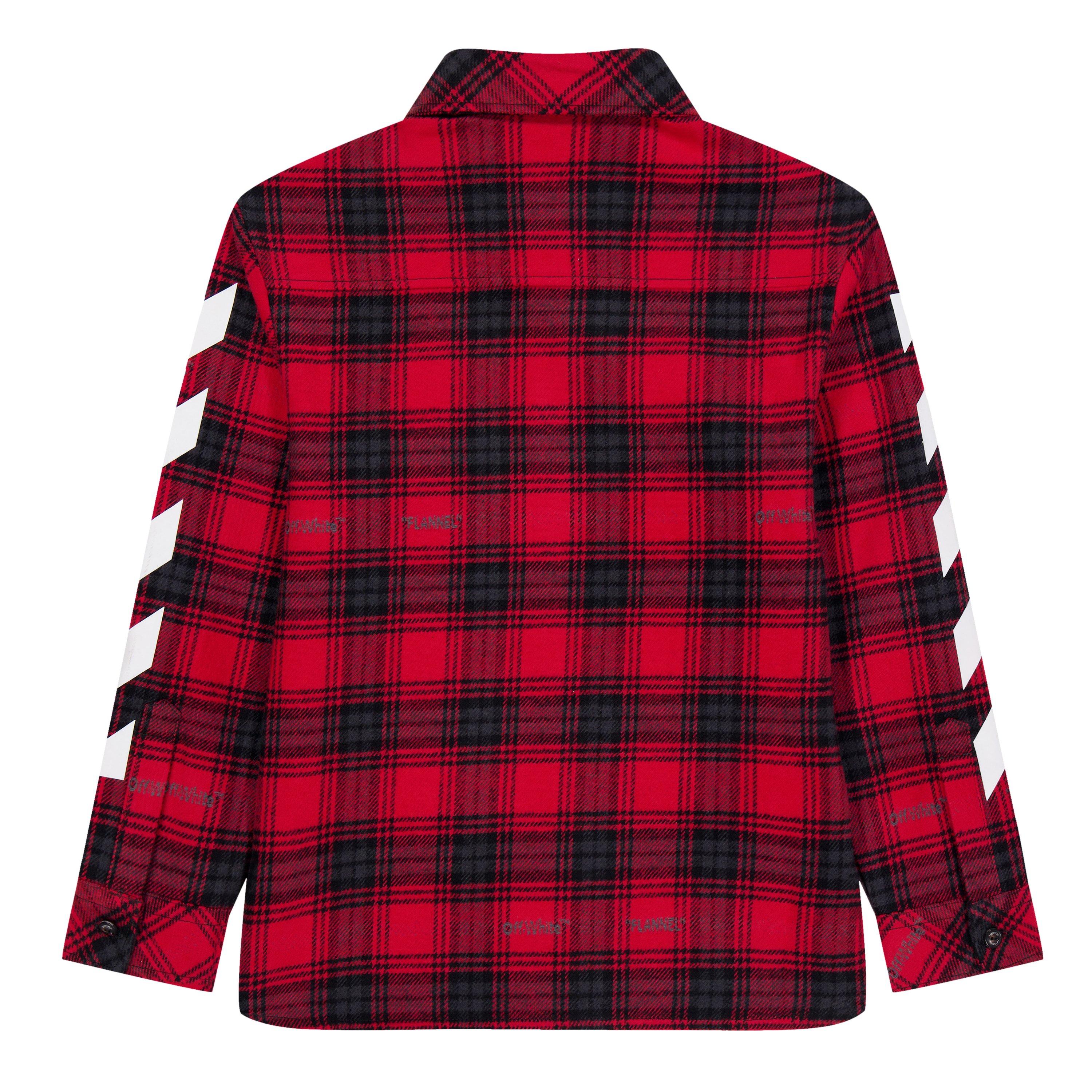 Red/White - Off White - Kids Cheque Shirt, Cheque Pattern - 2