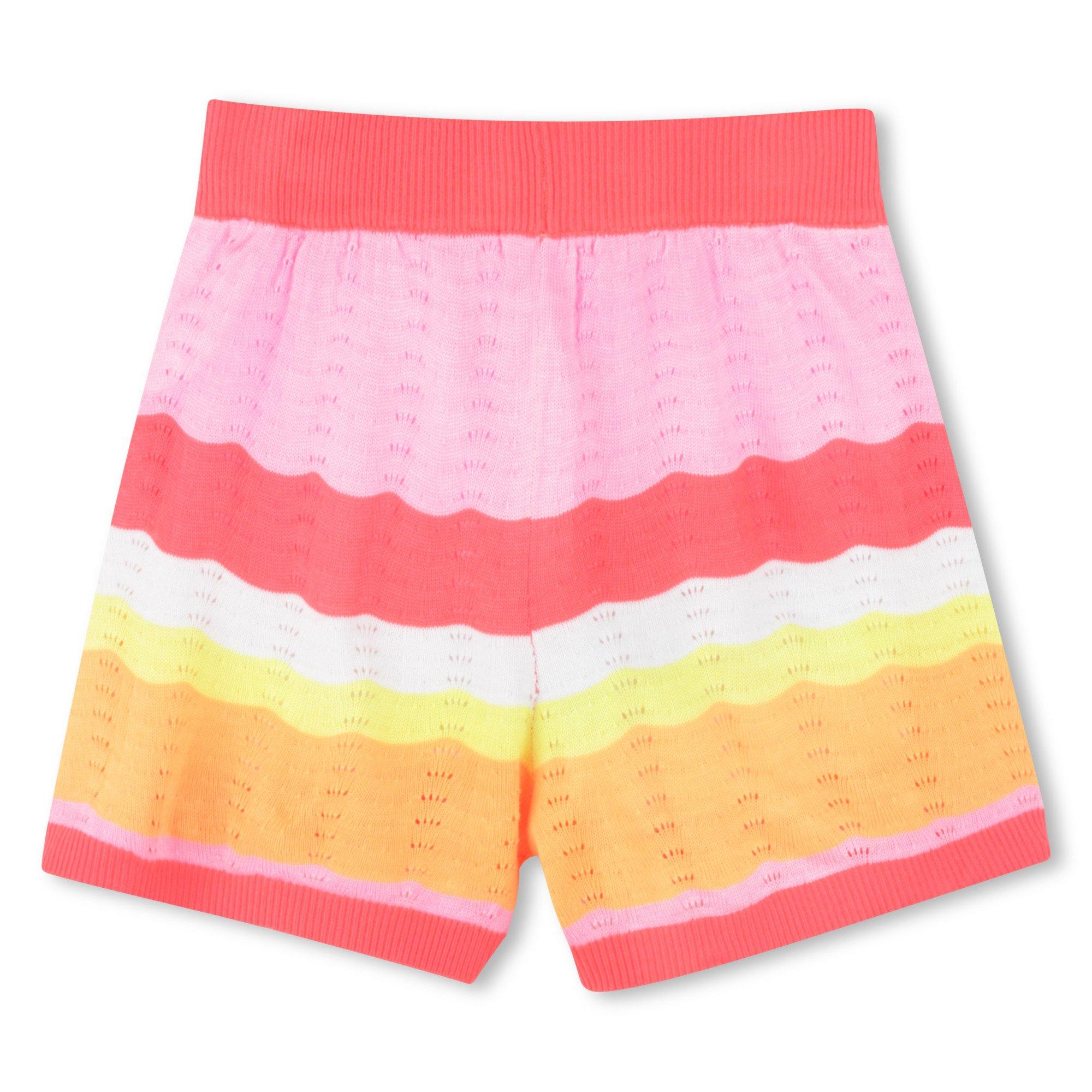 Coral Strpe 41D - Billieblush - Kids' Striped Crochet Knitted Shorts - 2