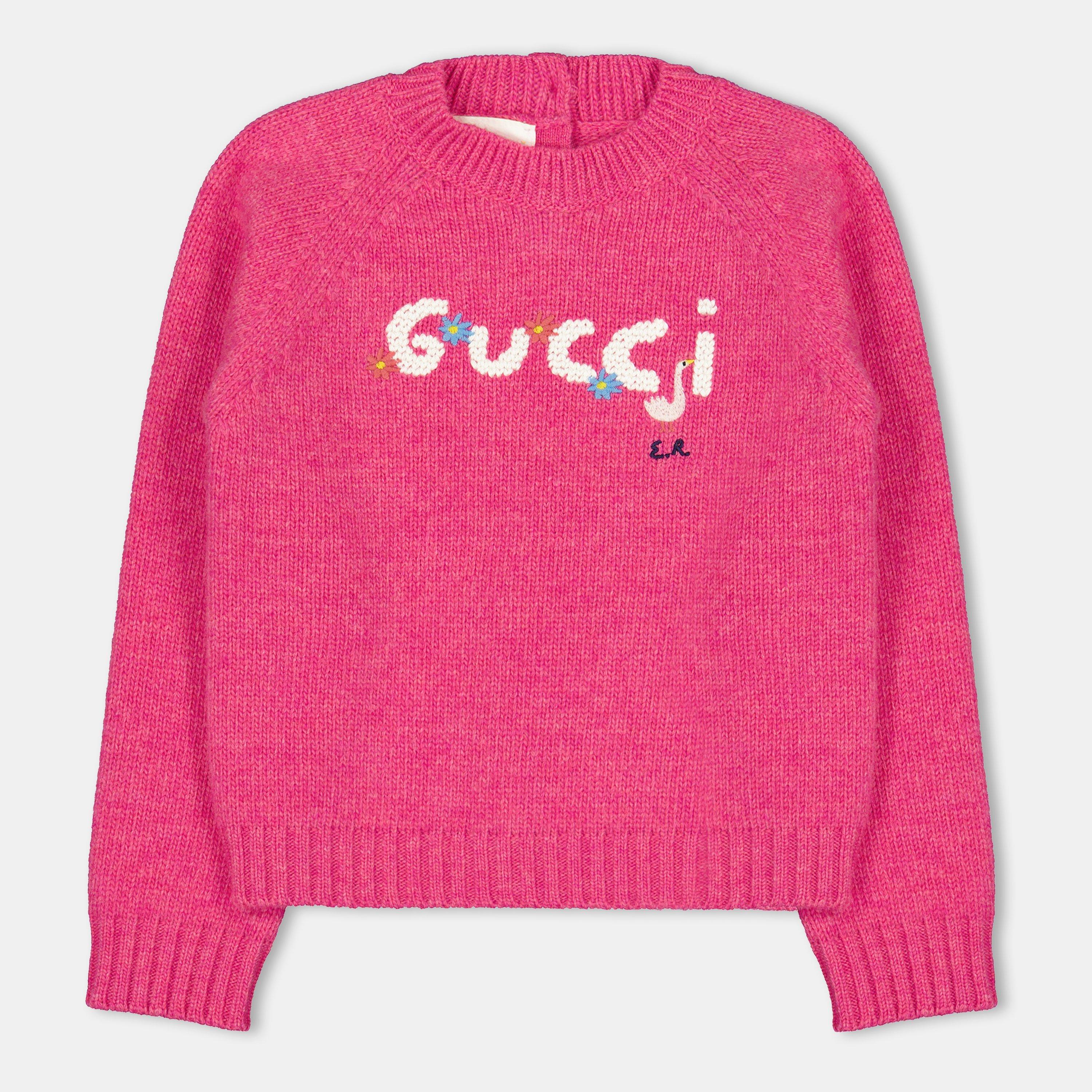 Pink 5307 - Gucci - Kids' Crew Neck Fine Knit Top - 1