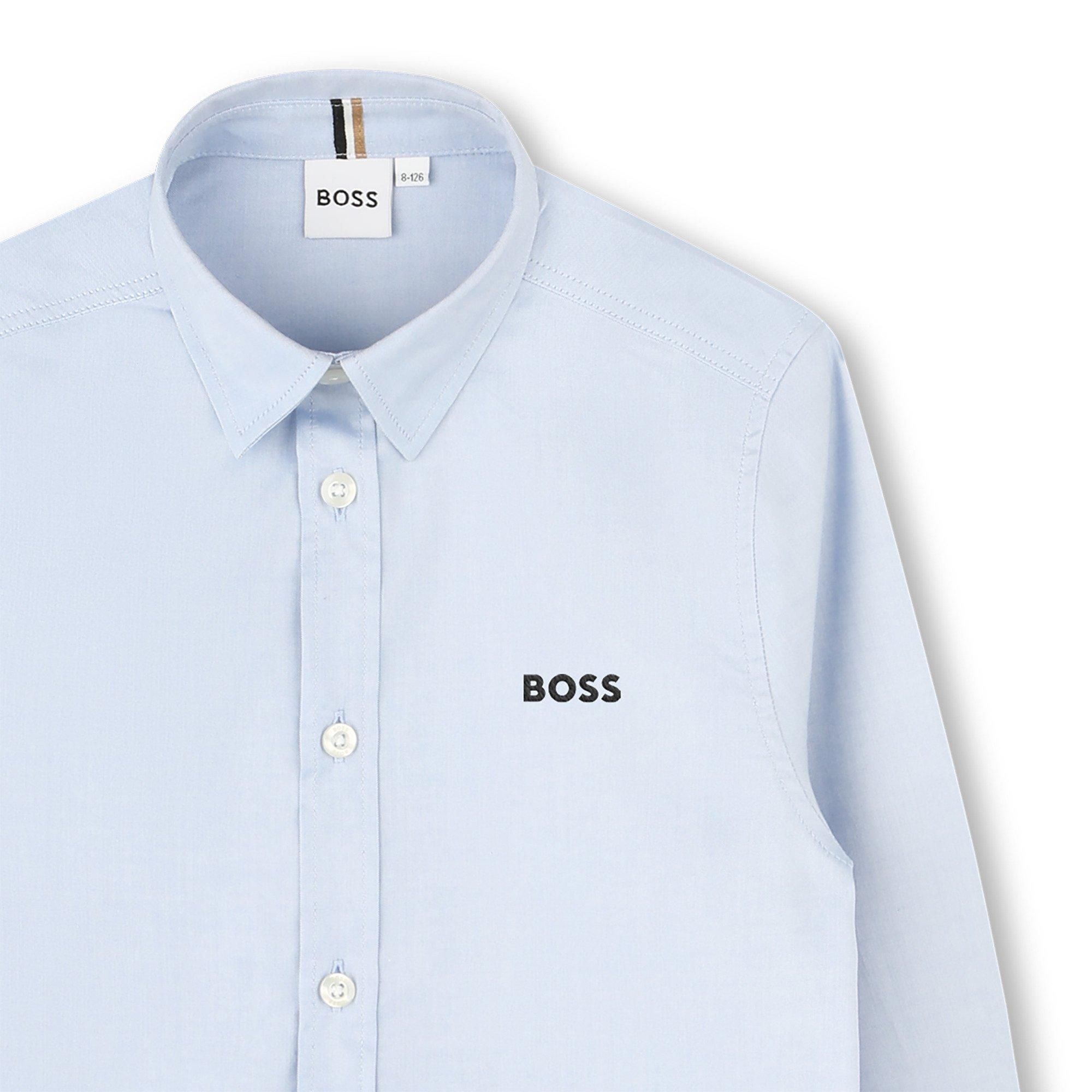 Pale Blue - Boss - Kids' Long Sleeve Plain Shirt - 3