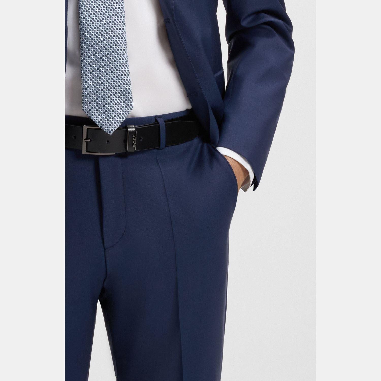 Blue - Boss - H-Genius-MM-C-224 Slim-Fit Trousers - 3
