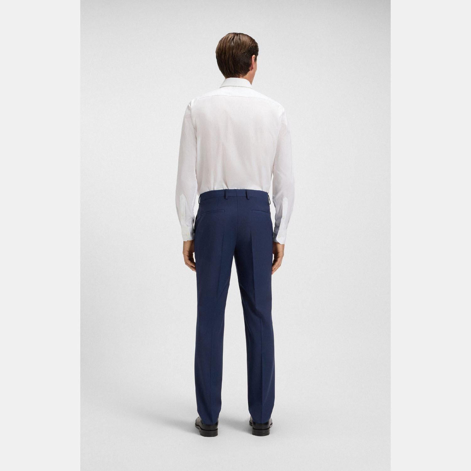 Blue - Boss - H-Genius-MM-C-224 Slim-Fit Trousers - 5