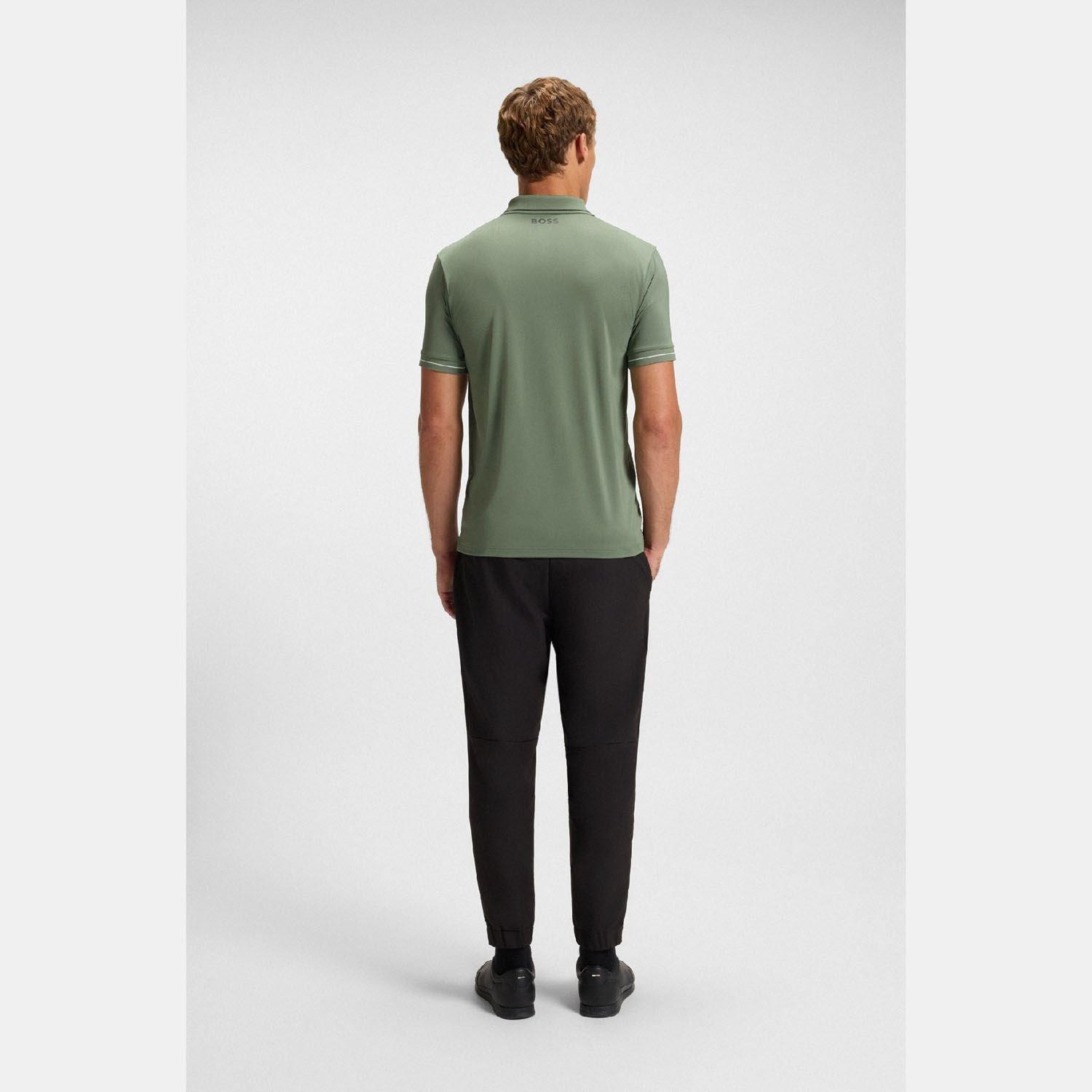 Green - Boss - Paul Pro Contrast Logo Slim-Fit Polo Shirt - 5