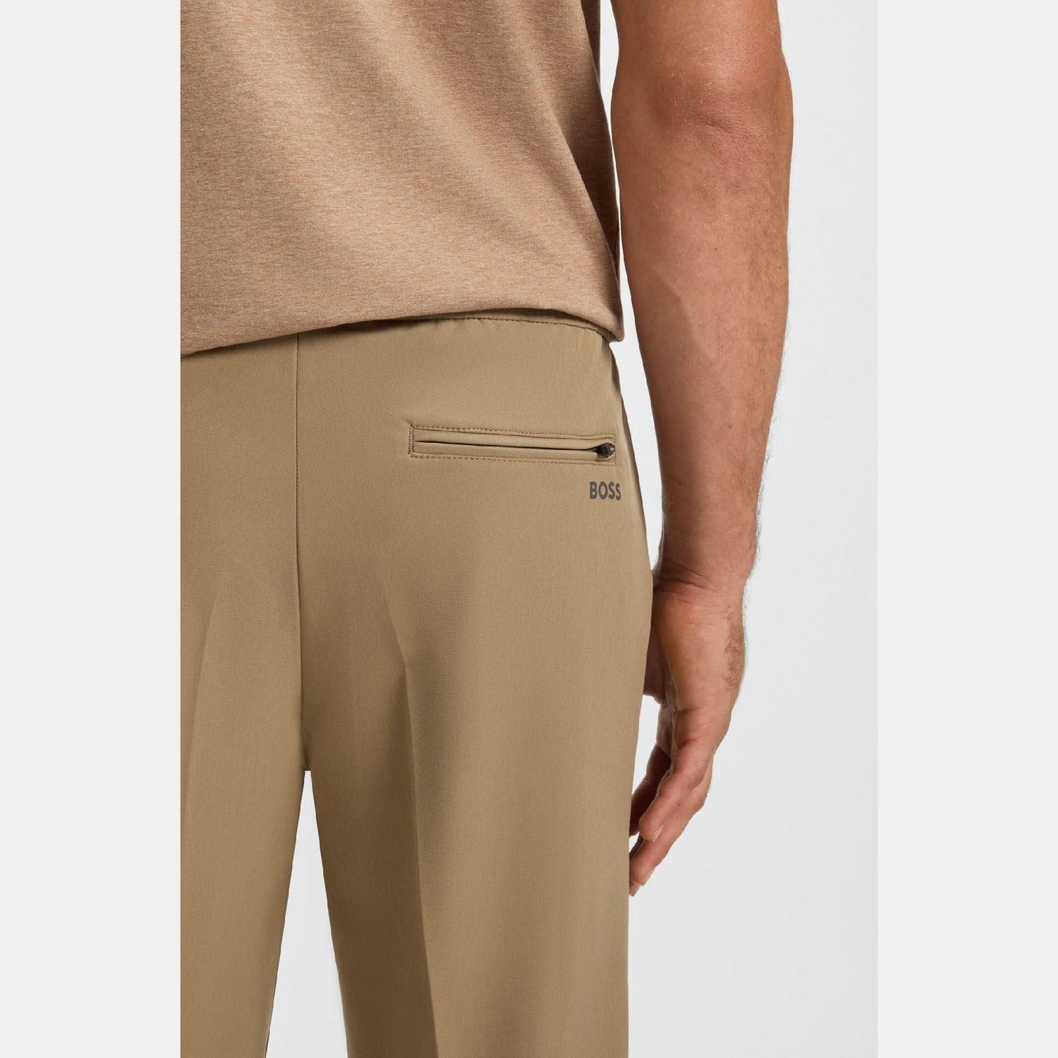 Green - Boss - T Flex Tapered-Fit Trousers - 3