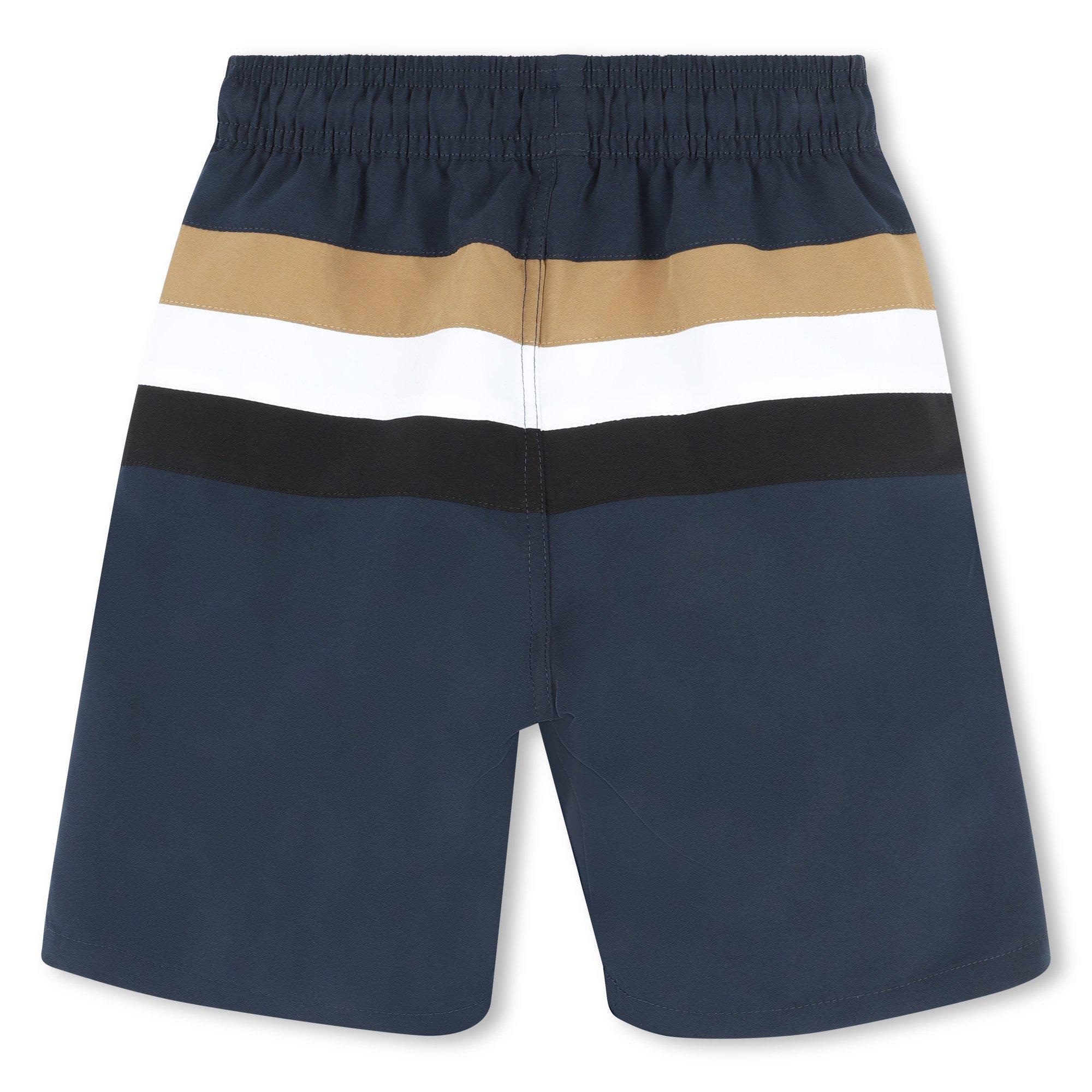 Navy 849 - Boss - Kids' Stripe Quick-Dry Swim Shorts - 2