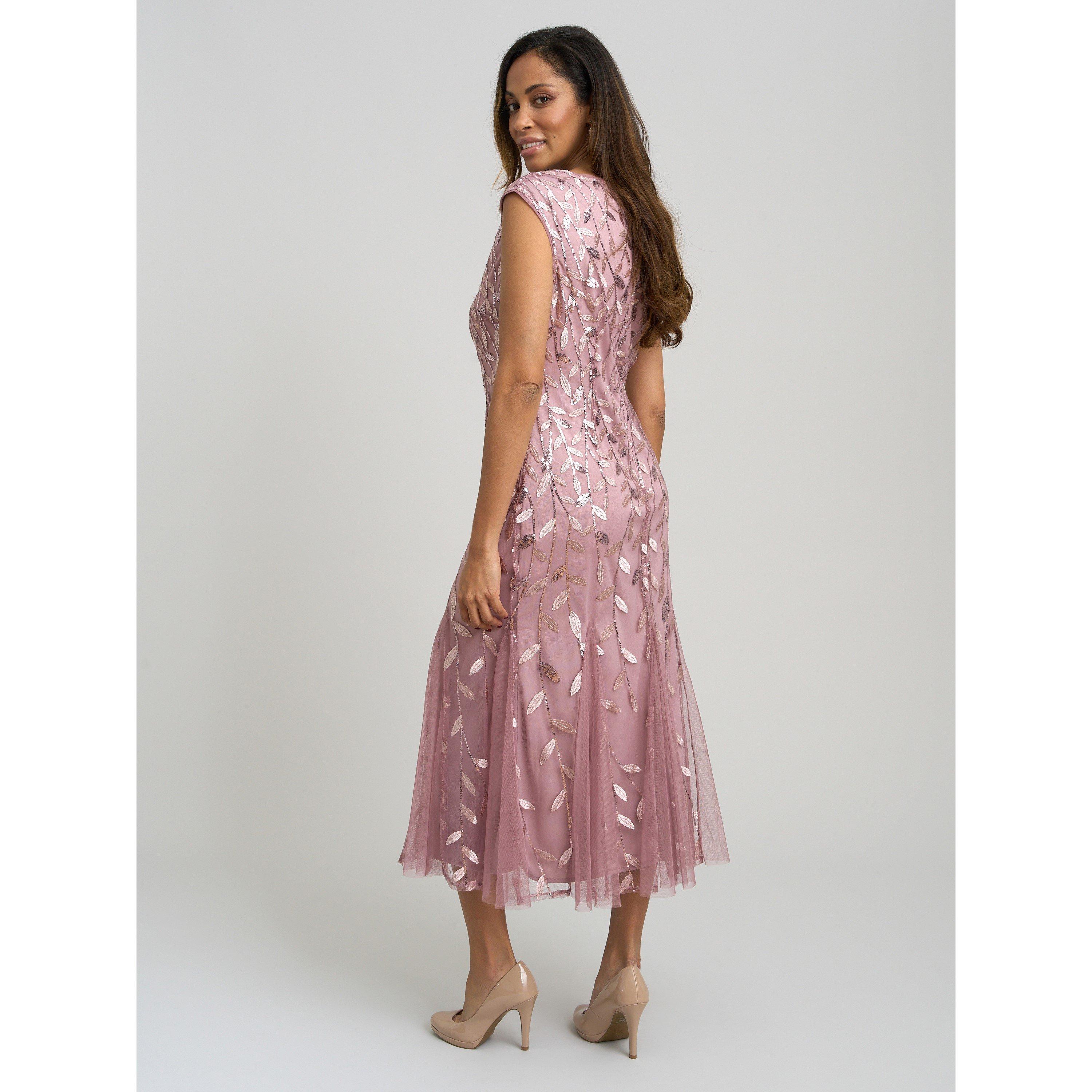 Pink - Gina Bacconi - Lolly Midi Emroidered Dress - 6