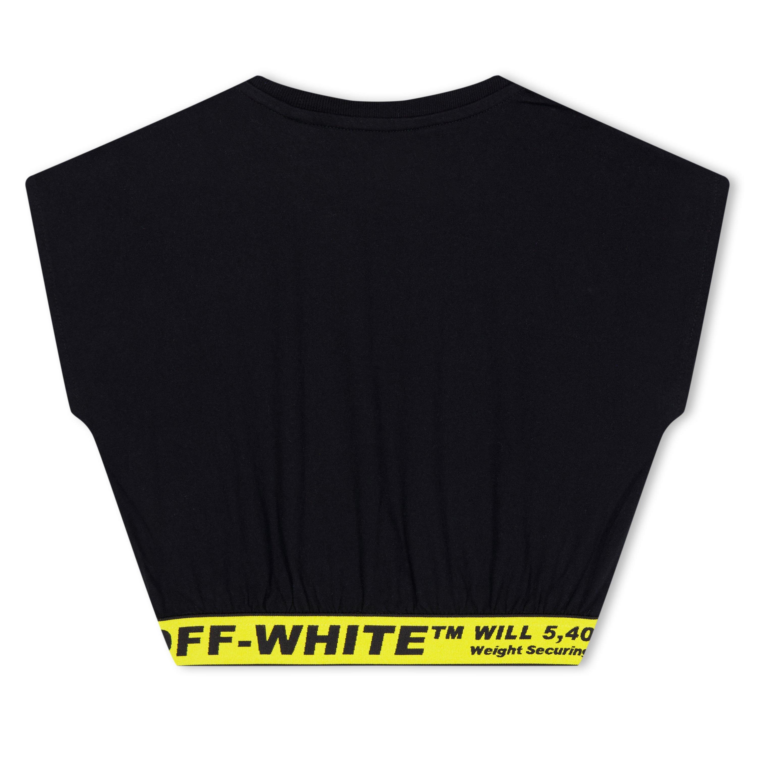 Black/Yellow - Off White - Kids Cropped T-Shirt, Cropped Design - 2