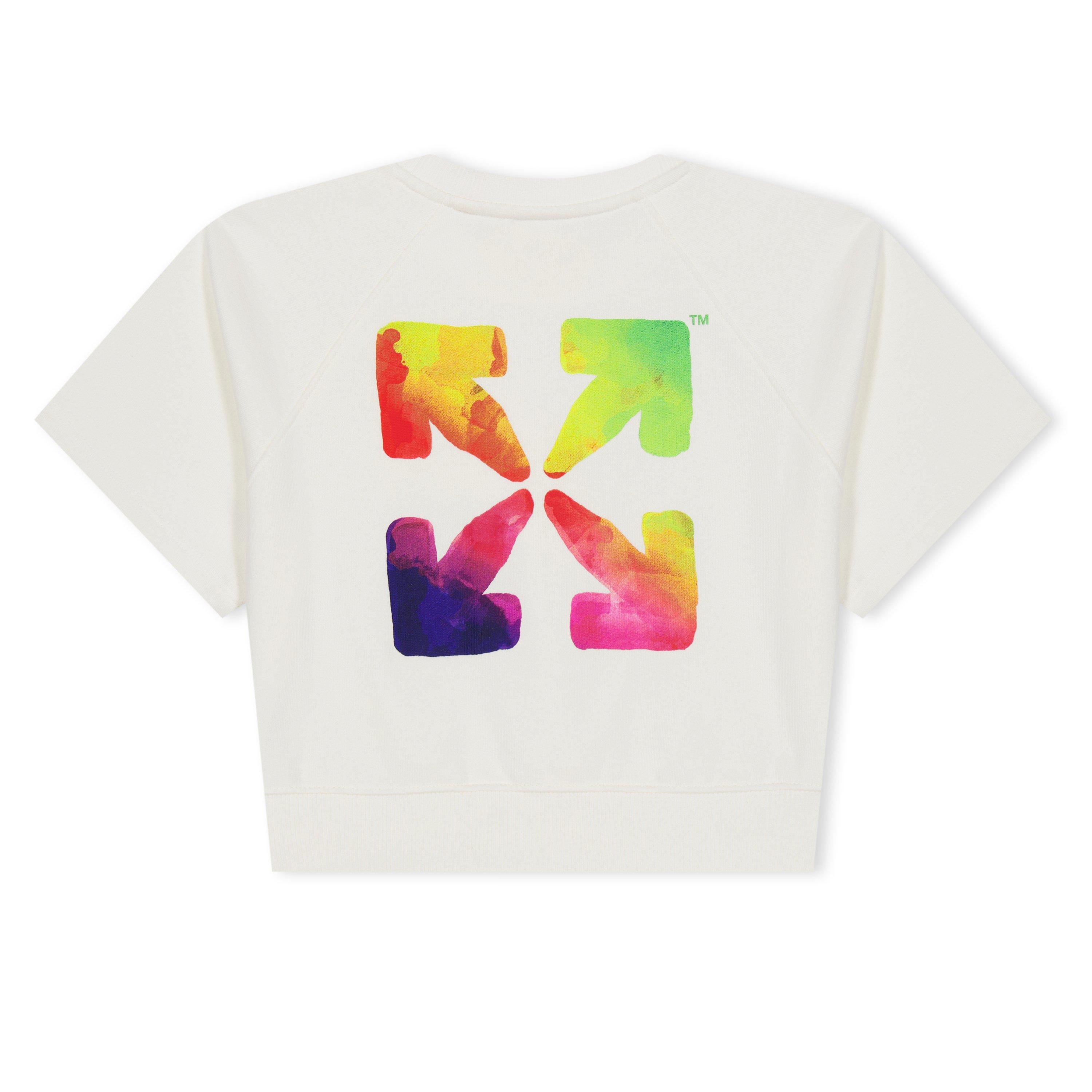 White/Multi - Off White - Kids Cropped Crew Sweater, Cropped Design - 2