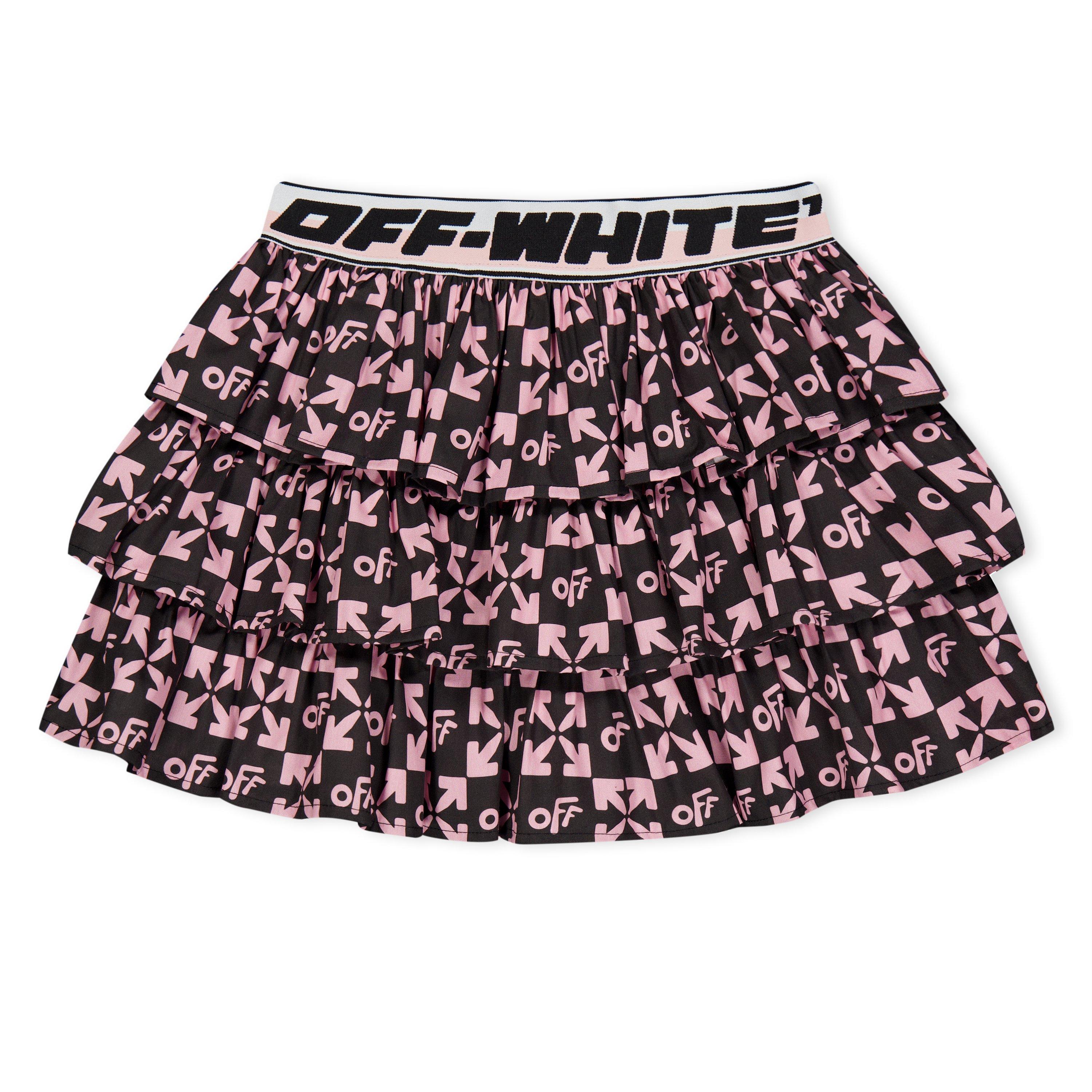 Black/Pink - Off White - Kids Ruffle Design Skirt - 1