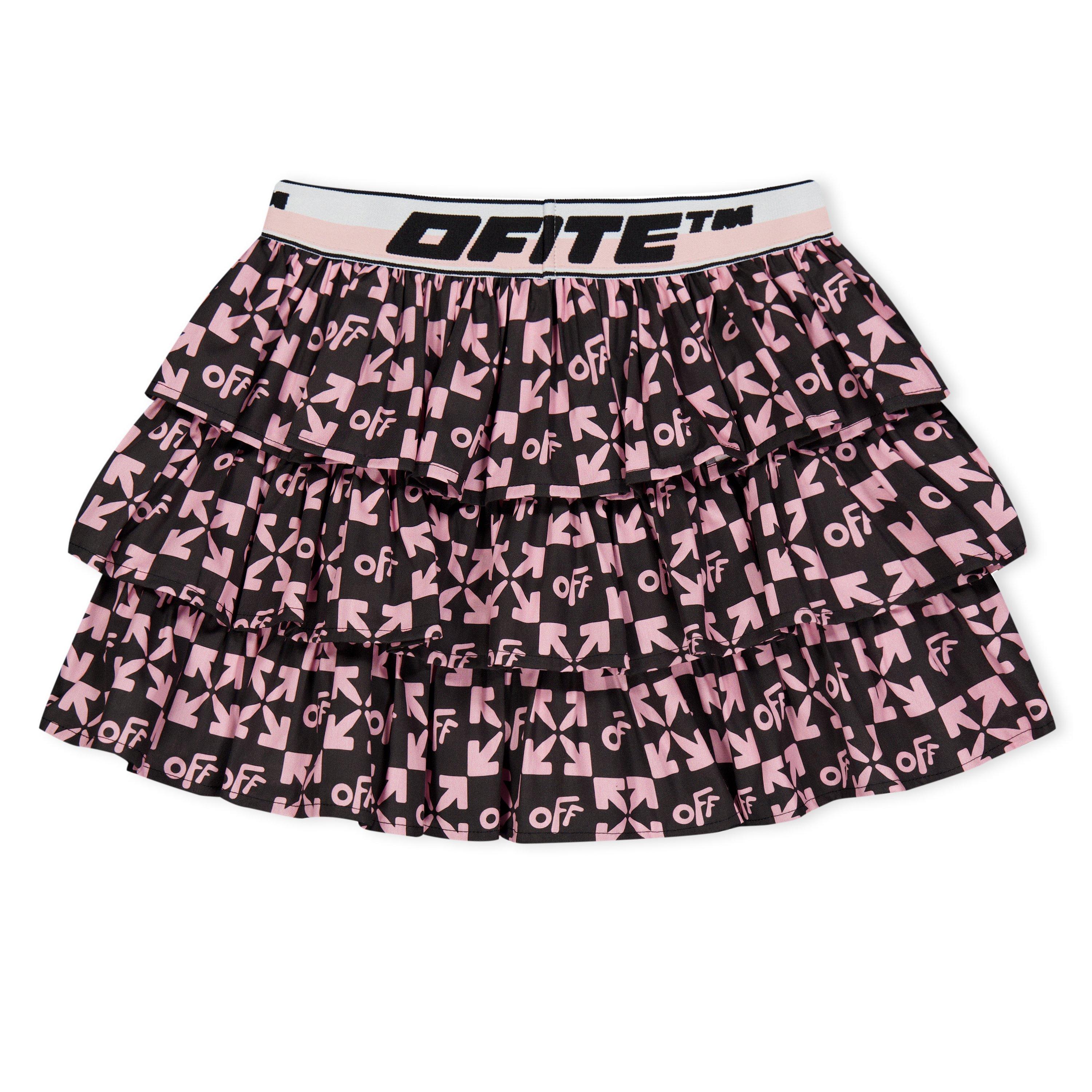 Black/Pink - Off White - Kids Ruffle Design Skirt - 2