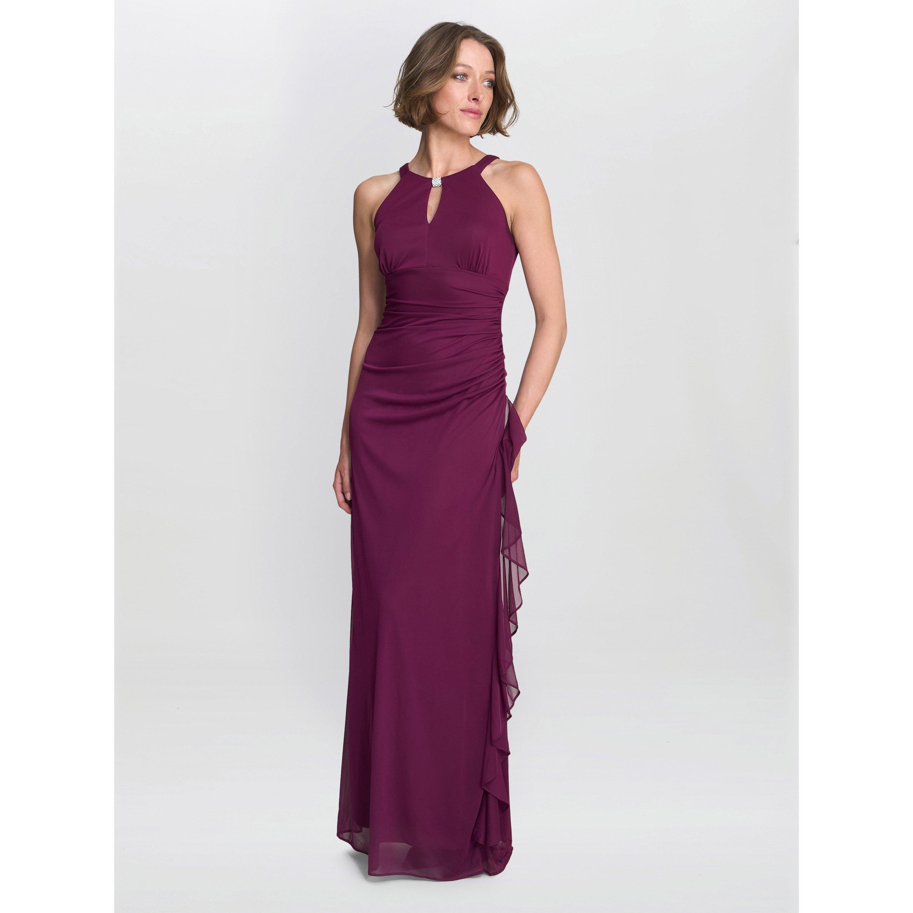 Wine - Gina Bacconi - Blanche Matte Jersey Dress - 4