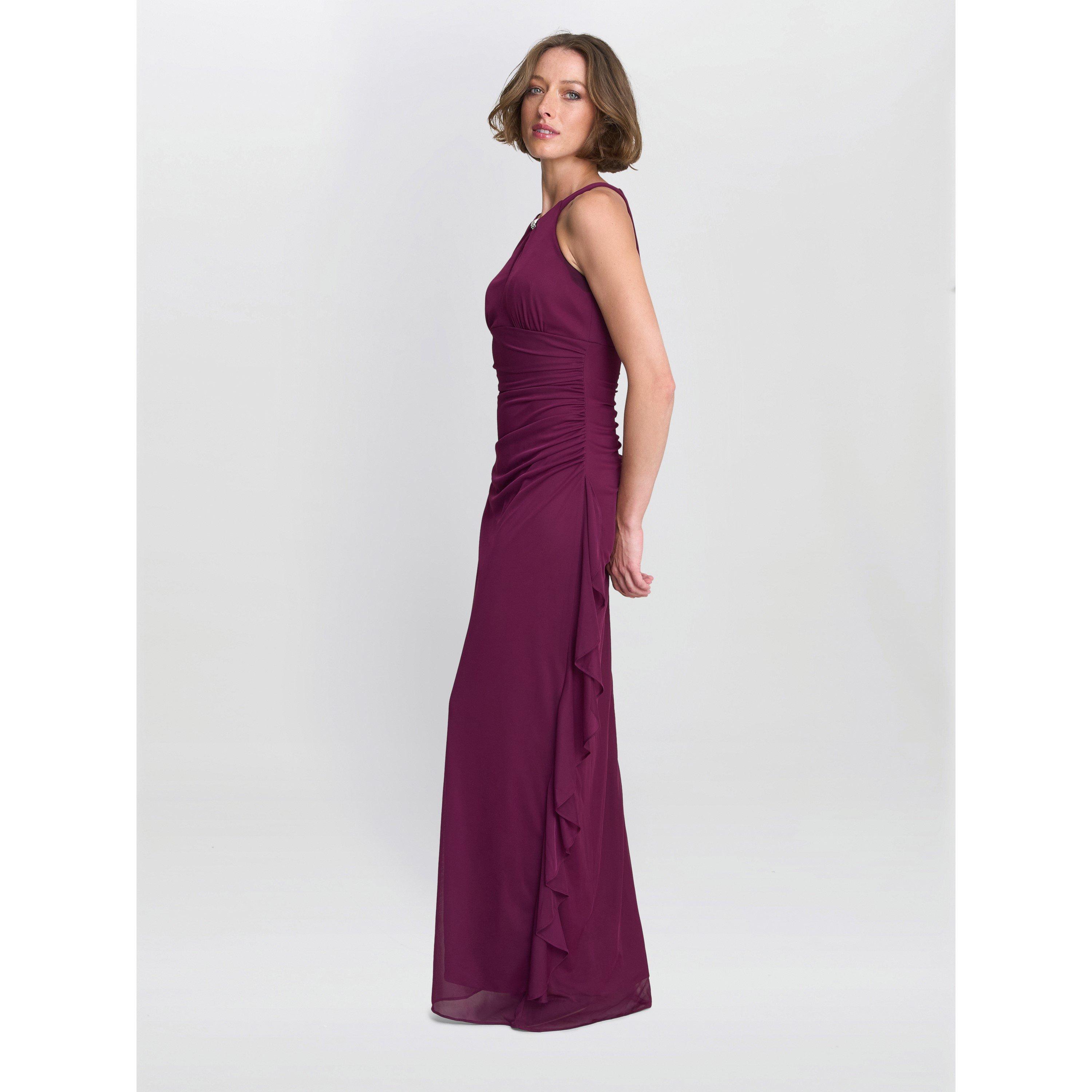 Wine - Gina Bacconi - Blanche Matte Jersey Dress - 6