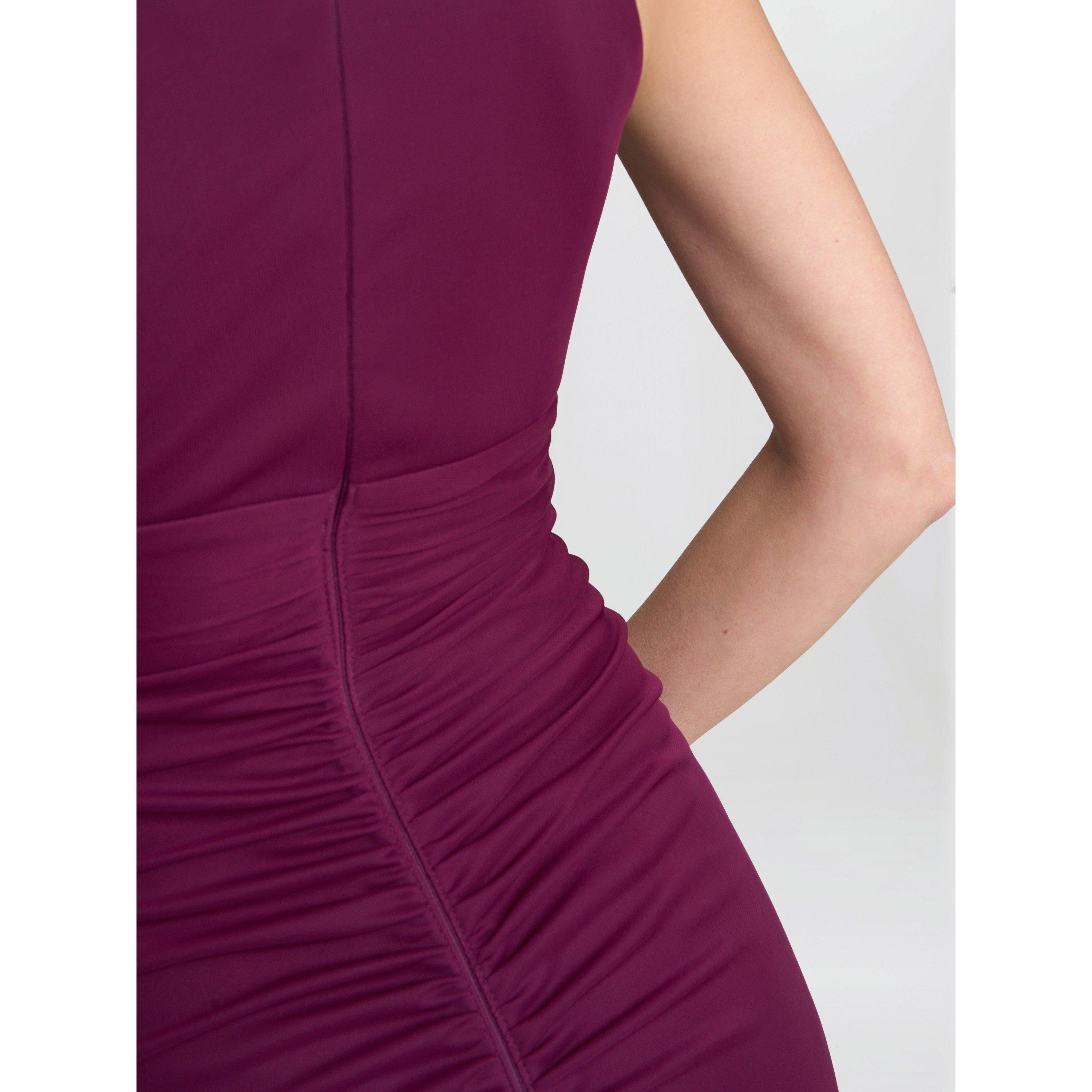 Wine - Gina Bacconi - Blanche Matte Jersey Dress - 7